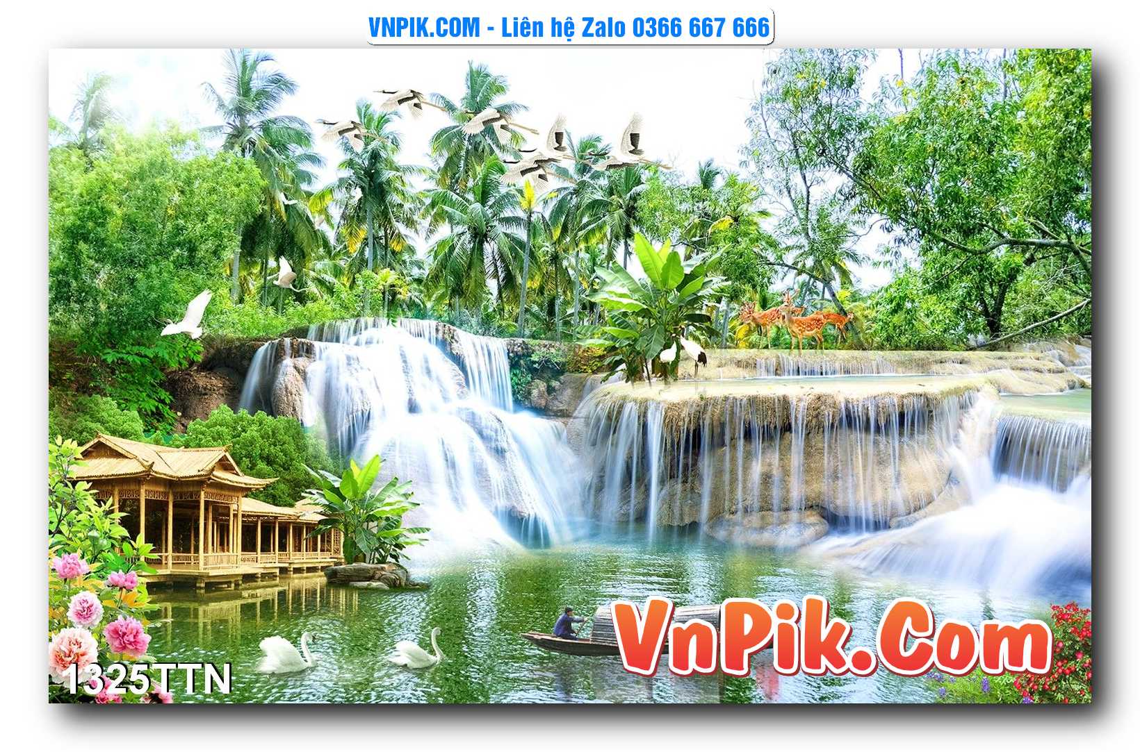 Tranh thác nước – Tranh phong thủy – Tranh treo tường mã 1325TTN