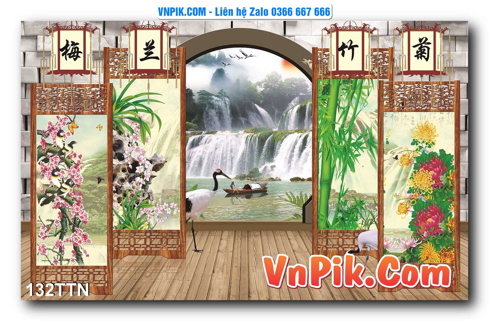 Tranh thác nước – Tranh phong thủy – Tranh treo tường mã 132TTN