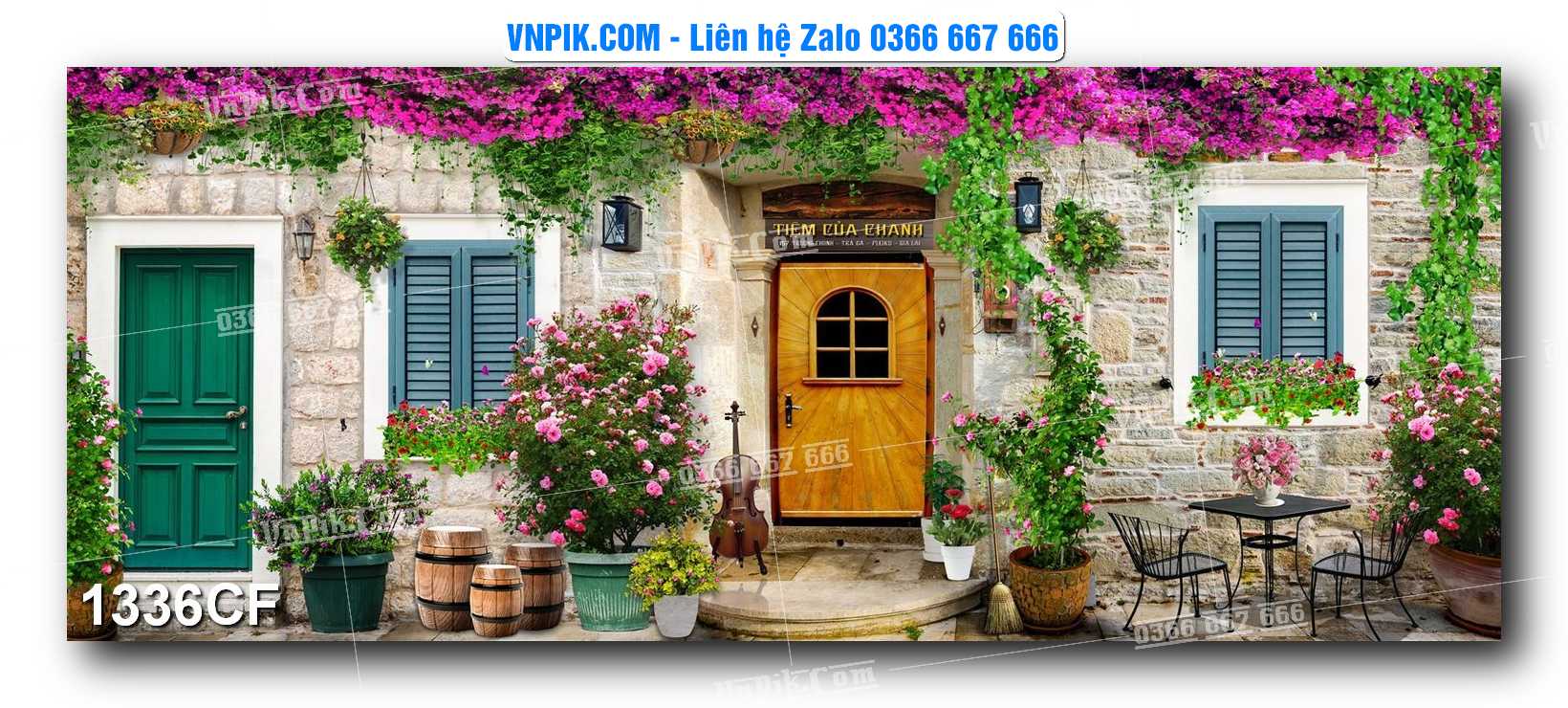 Tranh tường trang trí quán cà phê – trà chanh – trà sữa mã 1336CF