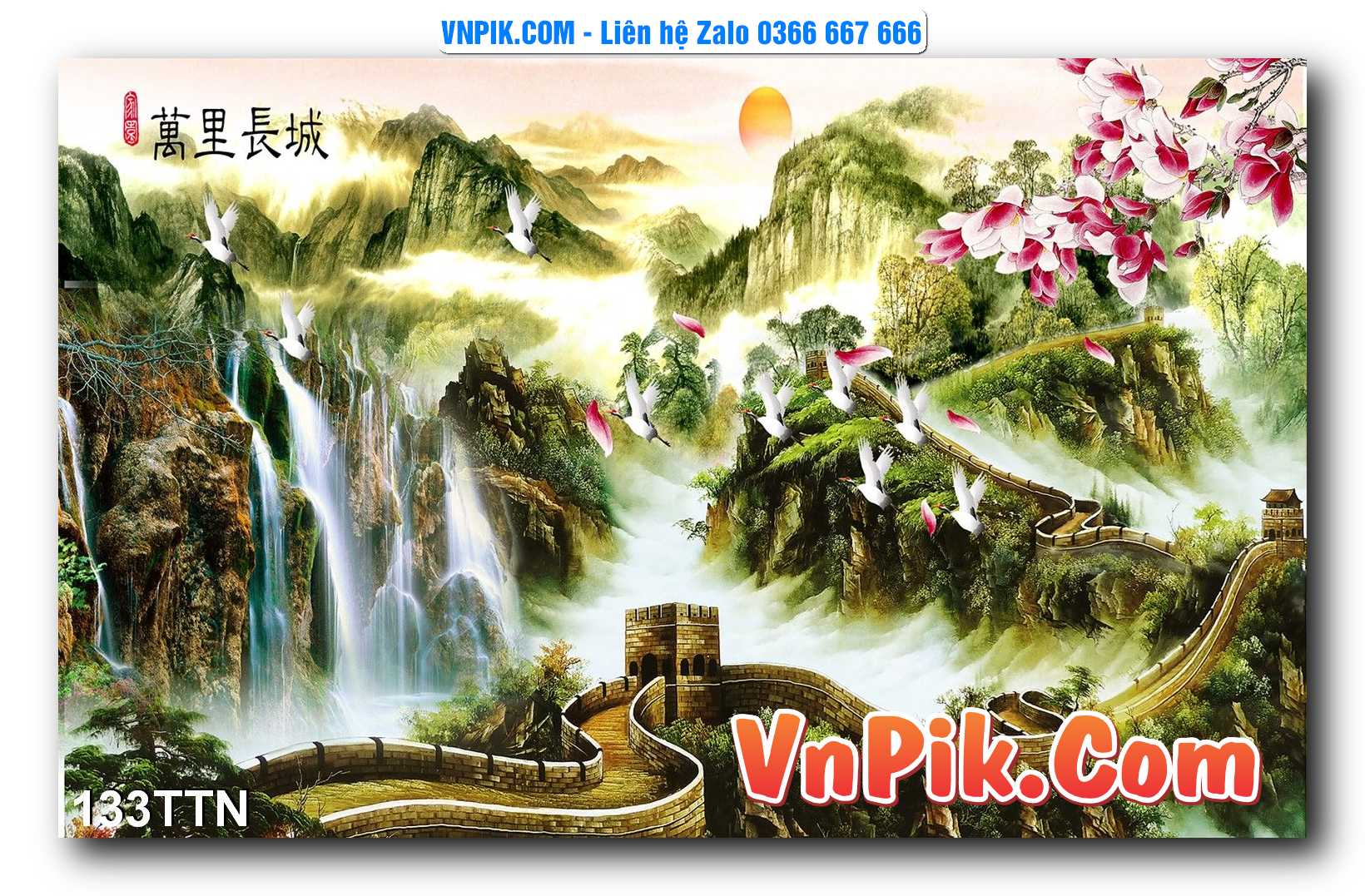 Tranh thác nước – Tranh phong thủy – Tranh treo tường mã 133TTN