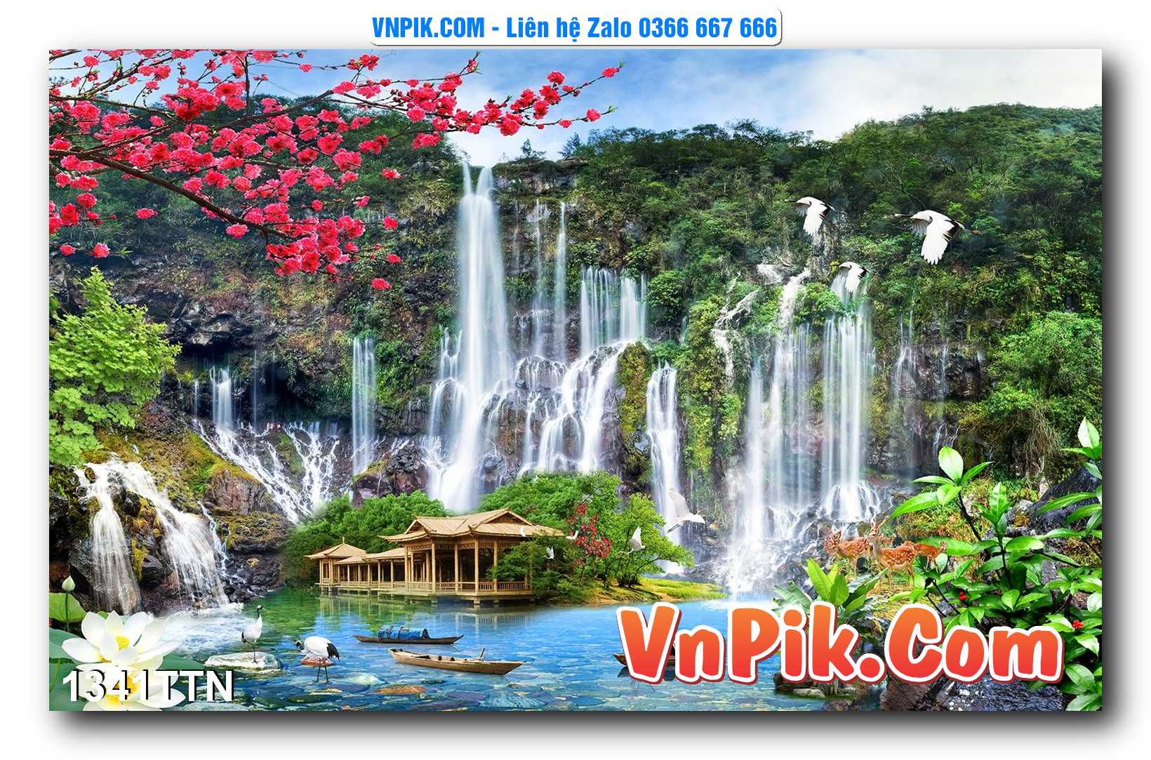 Tranh thác nước – Tranh phong thủy – Tranh treo tường mã 1341TTN
