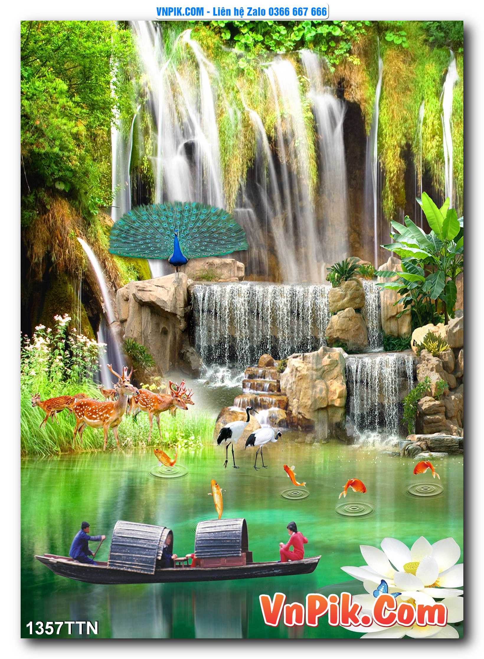 Tranh thác nước – Tranh phong thủy – Tranh treo tường mã 1357TTN