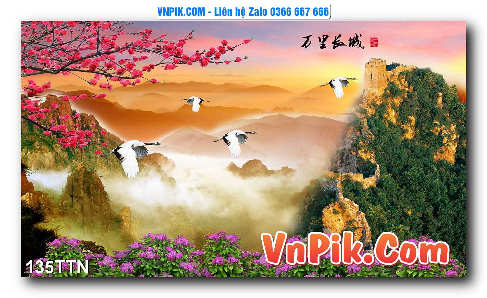 Tranh thác nước – Tranh phong thủy – Tranh treo tường mã 135TTN