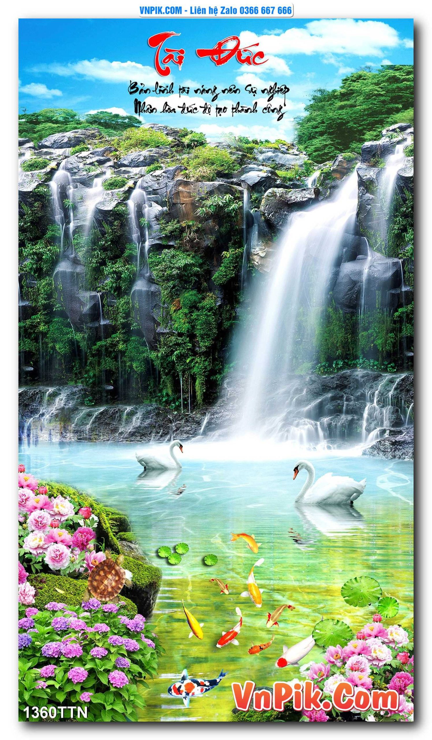 Tranh thác nước – Tranh phong thủy – Tranh treo tường mã 1360TTN
