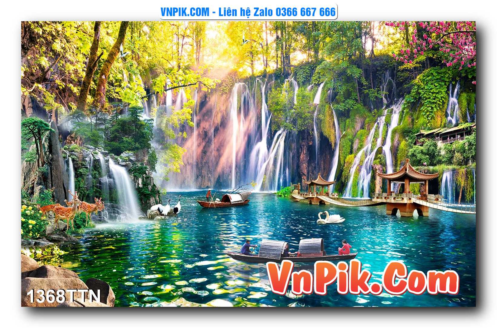 Tranh thác nước – Tranh phong thủy – Tranh treo tường mã 1368TTN