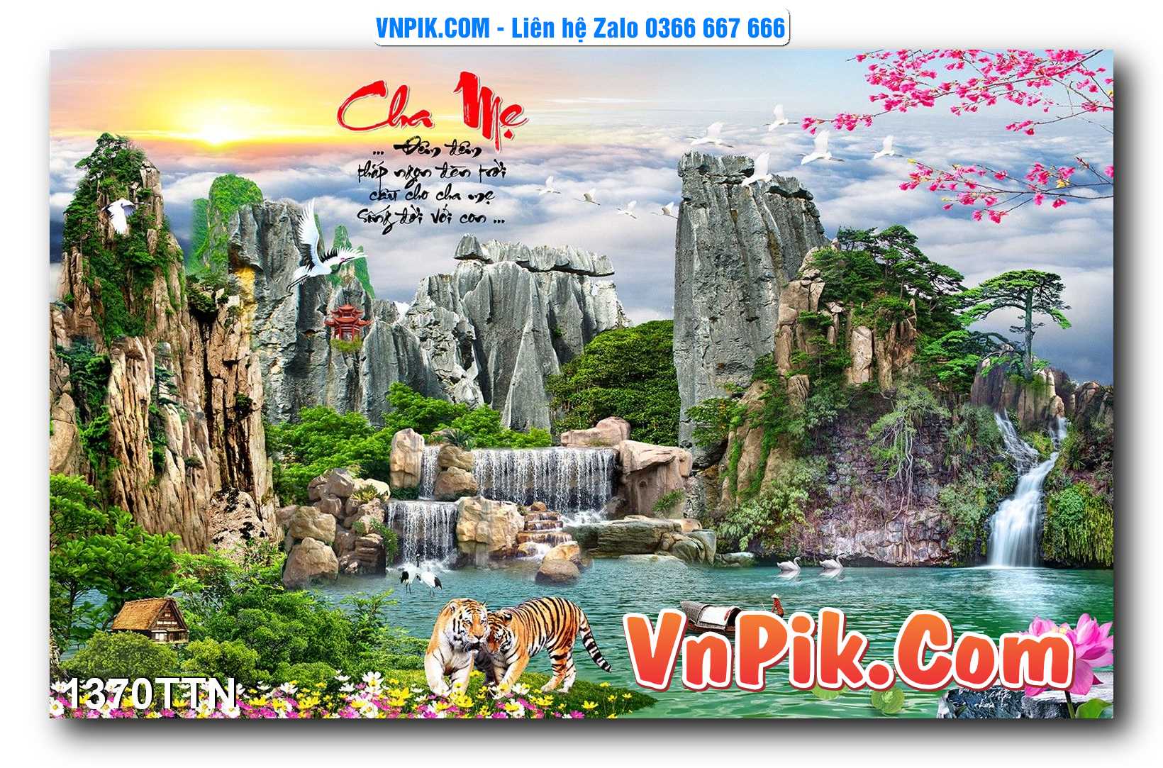 Tranh thác nước – Tranh phong thủy – Tranh treo tường mã 1370TTN