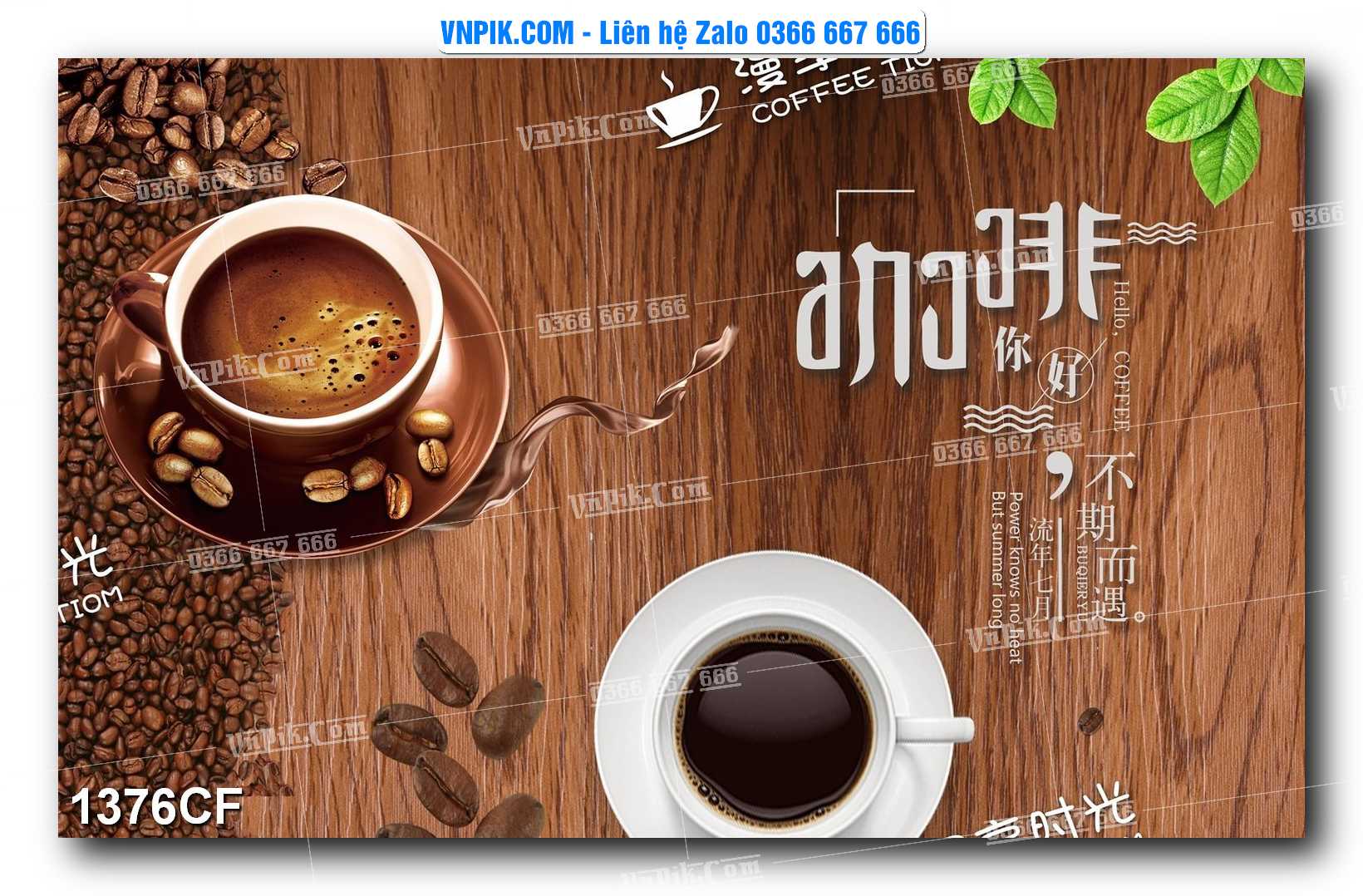 Tranh tường trang trí quán cà phê – trà chanh – trà sữa mã 1376CF