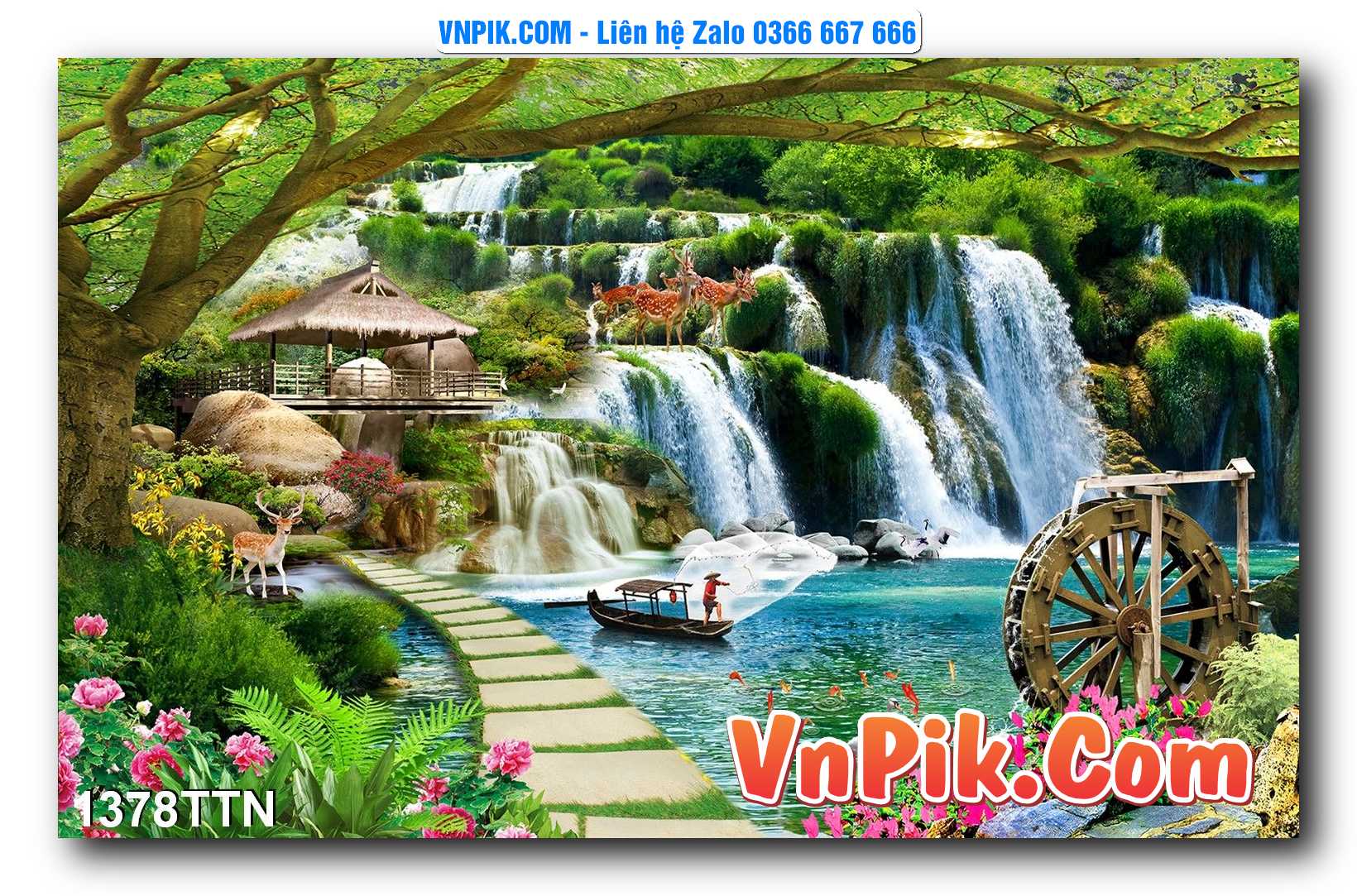 Tranh thác nước – Tranh phong thủy – Tranh treo tường mã 1378TTN