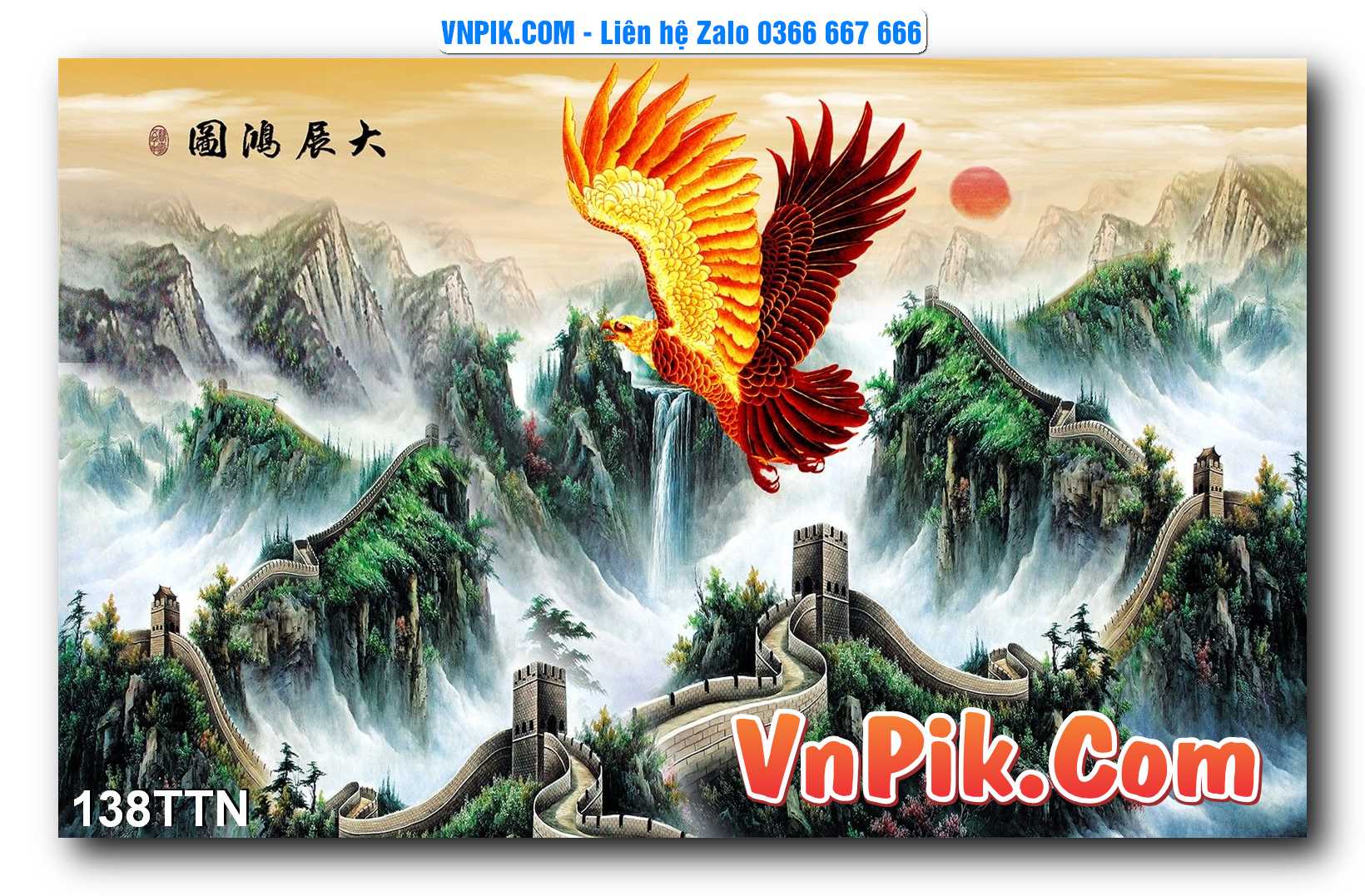 Tranh thác nước – Tranh phong thủy – Tranh treo tường mã 138TTN