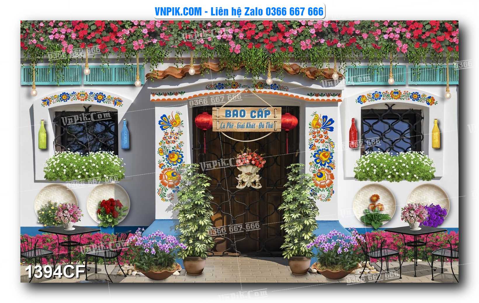 Tranh tường trang trí quán cà phê – trà chanh – trà sữa mã 1394CF