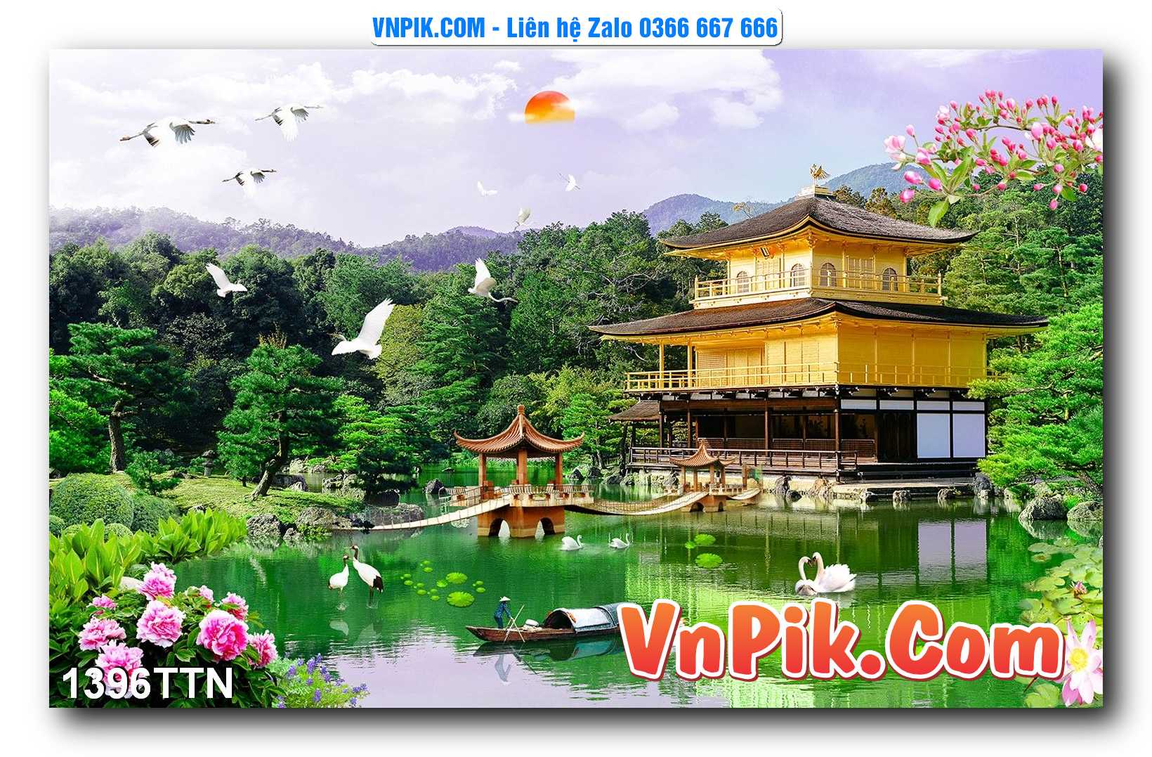 Tranh thác nước – Tranh phong thủy – Tranh treo tường mã 1396TTN