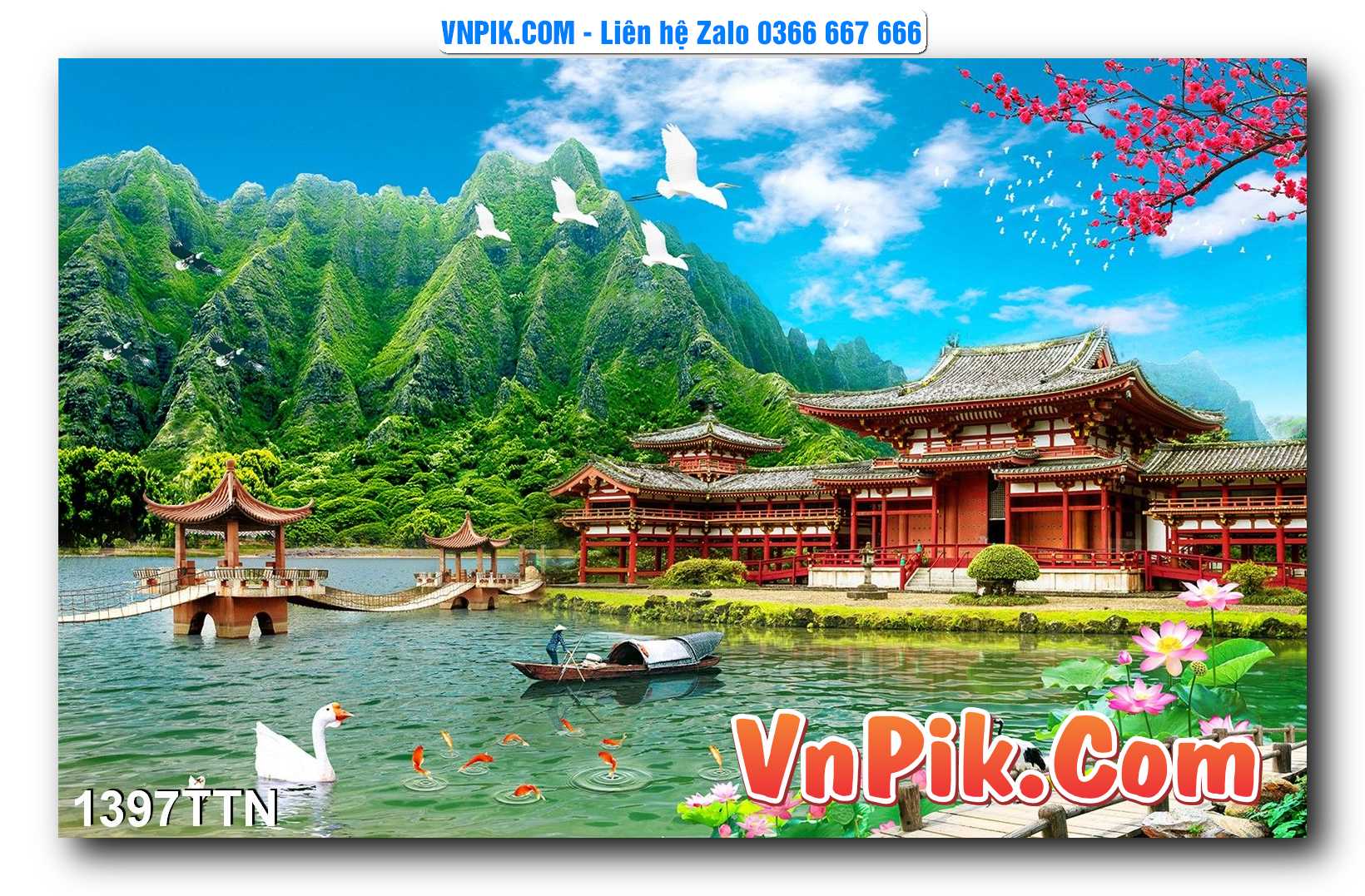 Tranh thác nước – Tranh phong thủy – Tranh treo tường mã 1397TTN