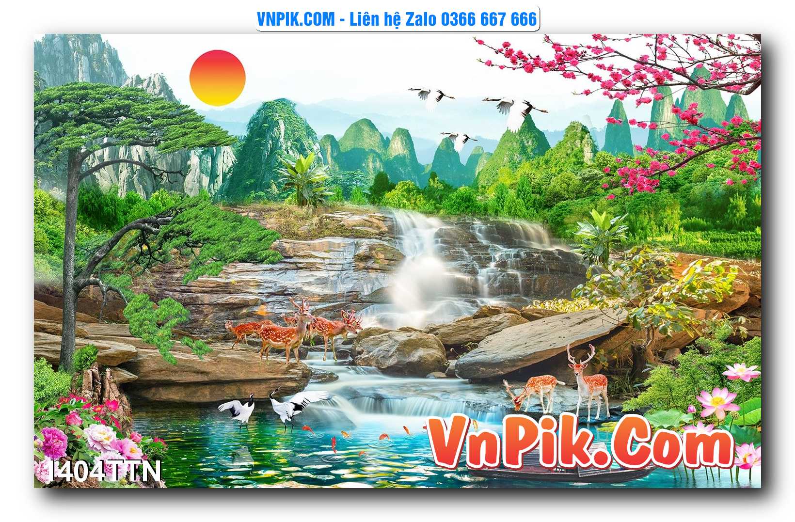 Tranh thác nước – Tranh phong thủy – Tranh treo tường mã 1404TTN