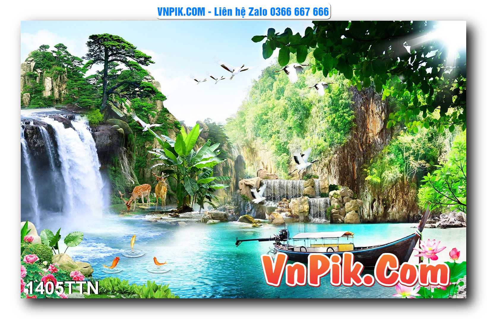 Tranh thác nước – Tranh phong thủy – Tranh treo tường mã 1405TTN