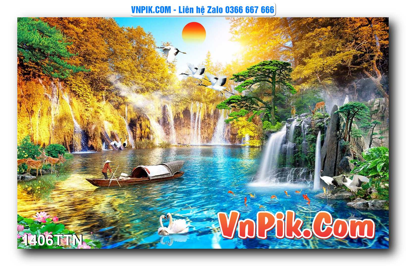 Tranh thác nước – Tranh phong thủy – Tranh treo tường mã 1406TTN