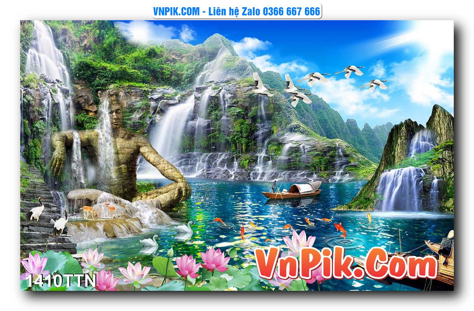 Tranh thác nước – Tranh phong thủy – Tranh treo tường mã 1410TTN