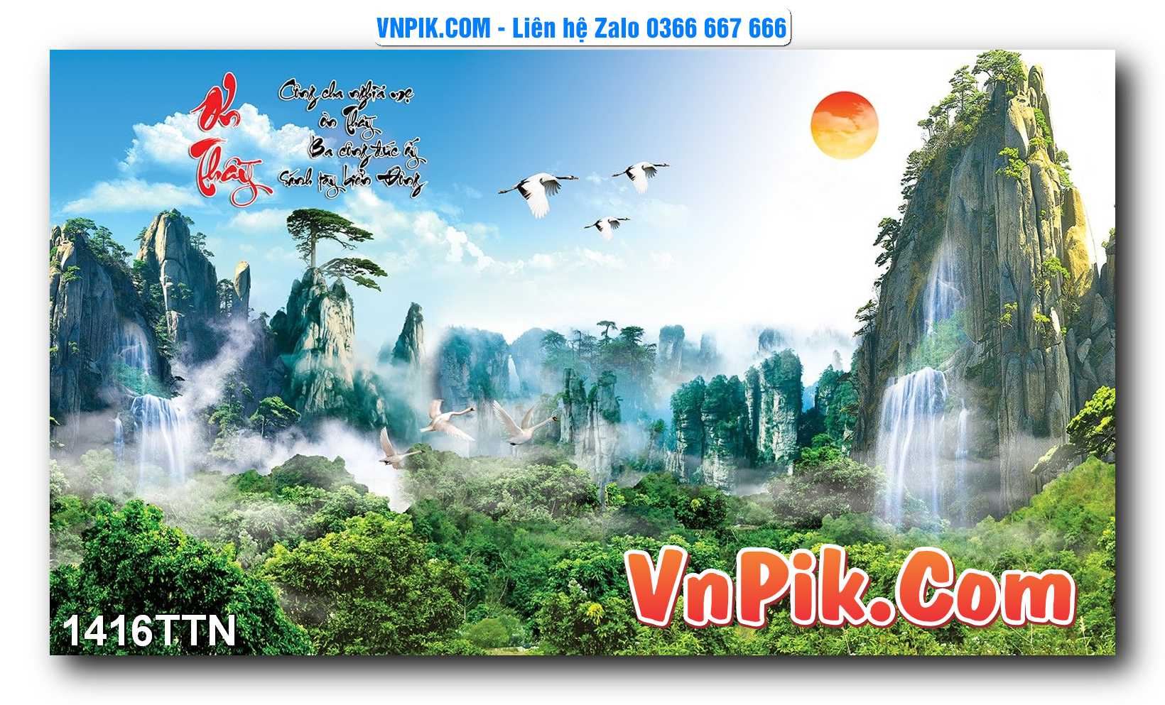 Tranh thác nước – Tranh phong thủy – Tranh treo tường mã 1416TTN