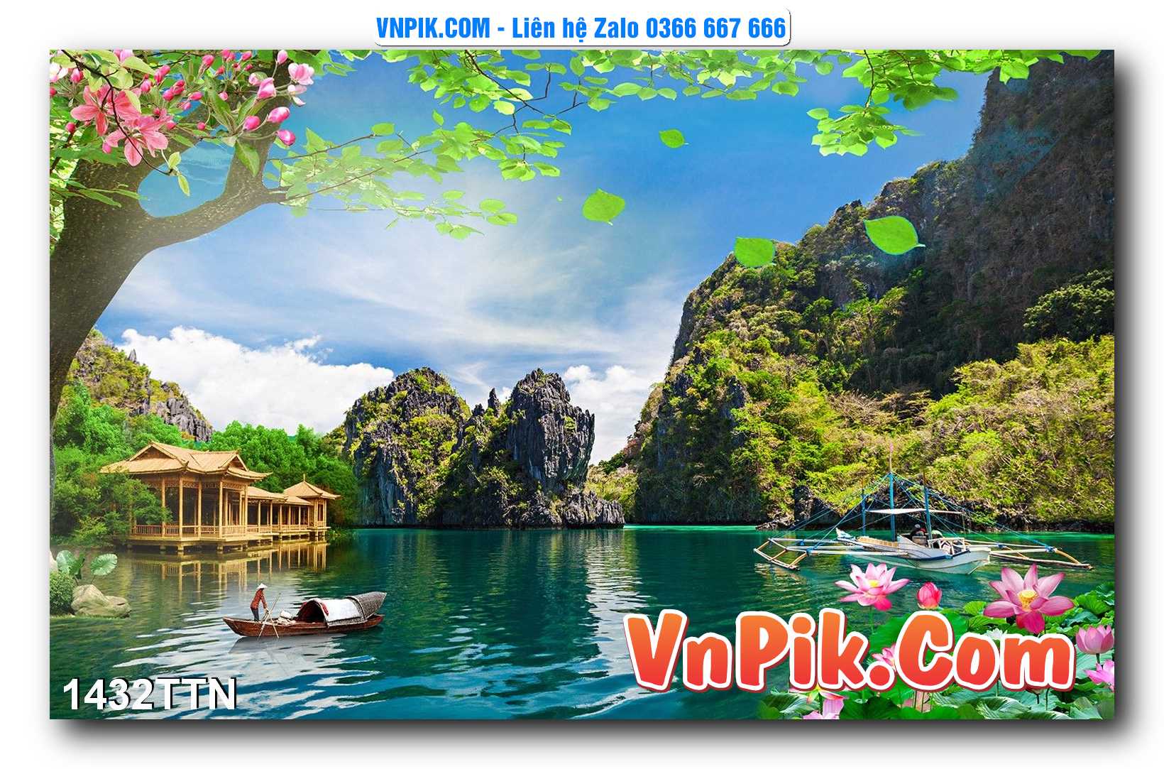 Tranh thác nước – Tranh phong thủy – Tranh treo tường mã 1432TTN