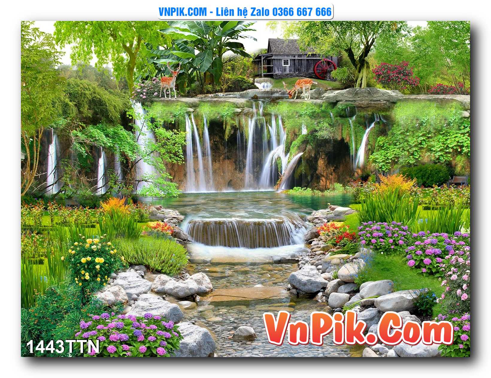Tranh thác nước – Tranh phong thủy – Tranh treo tường mã 1443TTN