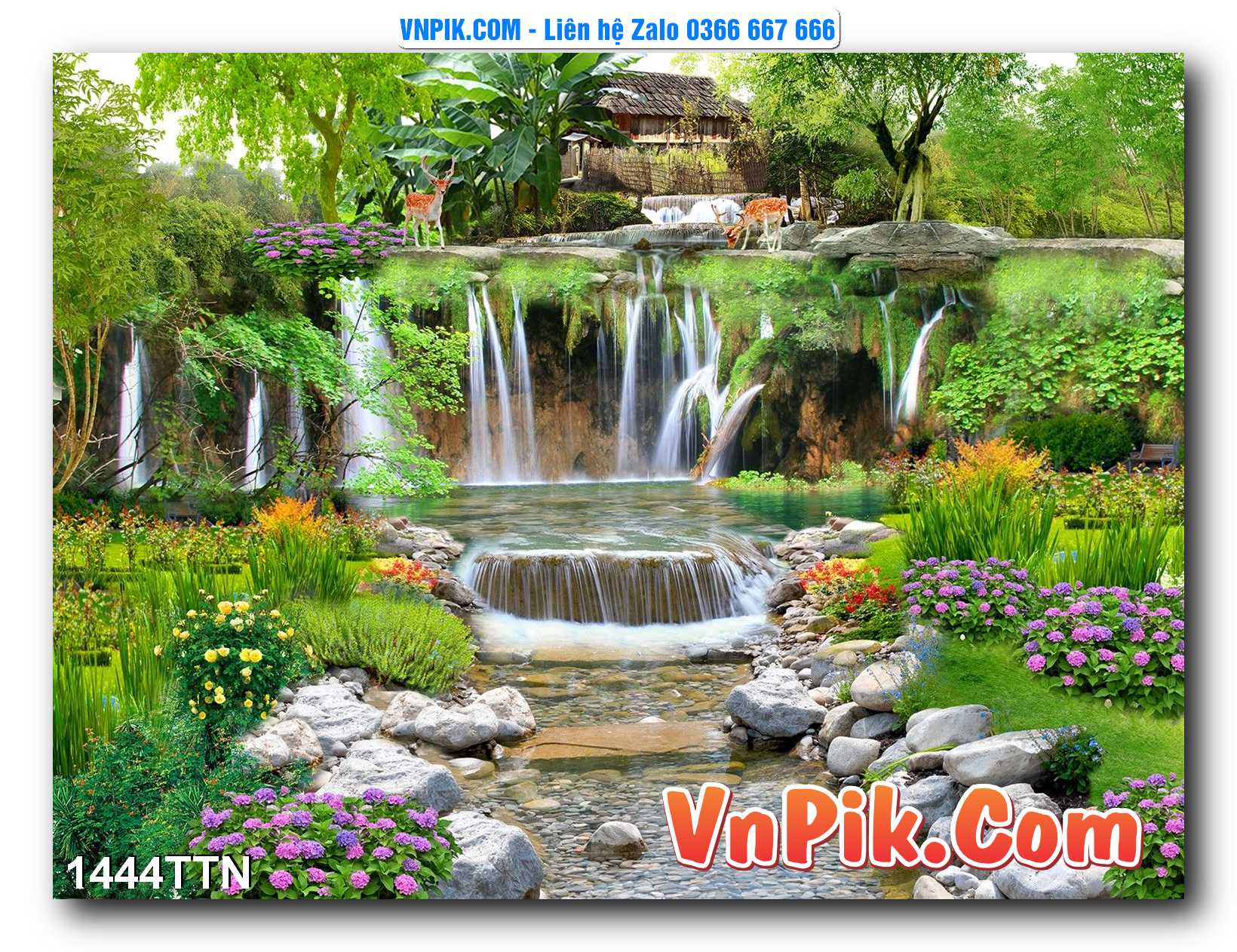 Tranh thác nước – Tranh phong thủy – Tranh treo tường mã 1444TTN