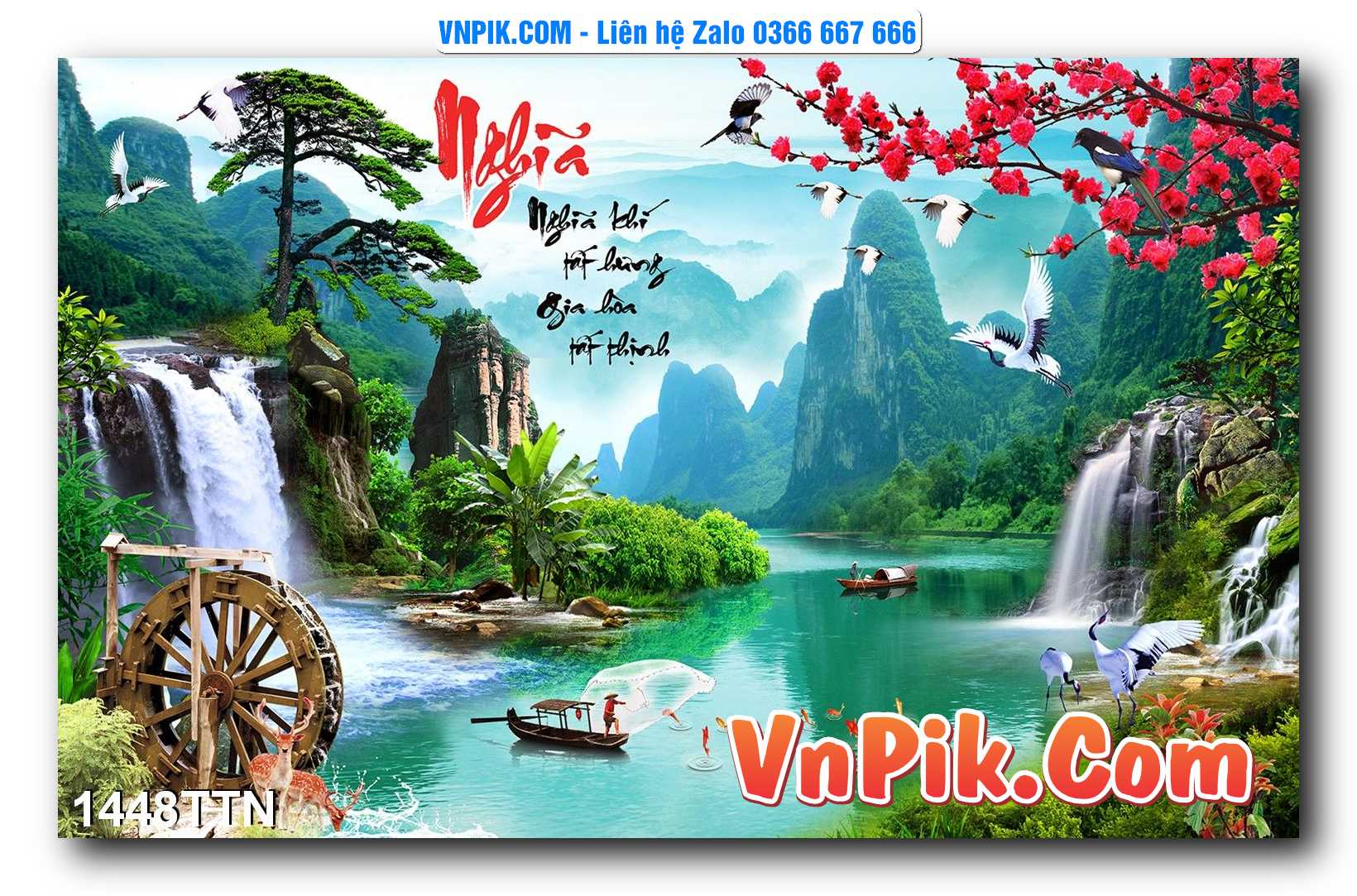 Tranh thác nước – Tranh phong thủy – Tranh treo tường mã 1448TTN