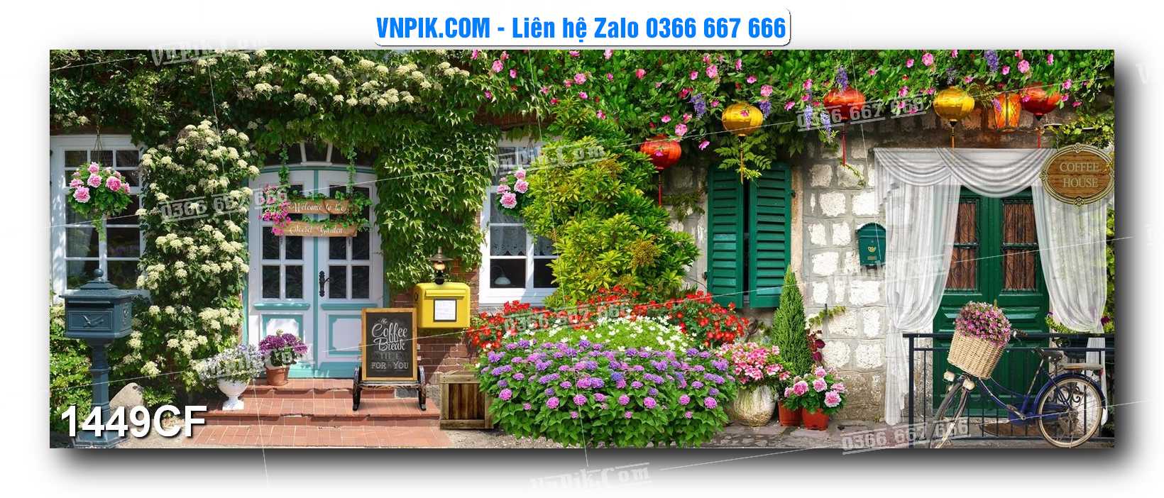 Tranh tường trang trí quán cà phê – trà chanh – trà sữa mã 1449CF