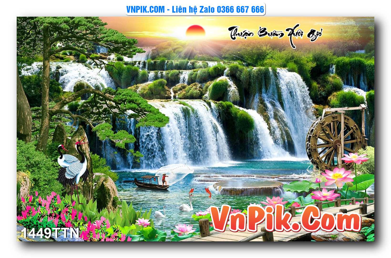 Tranh thác nước – Tranh phong thủy – Tranh treo tường mã 1449TTN