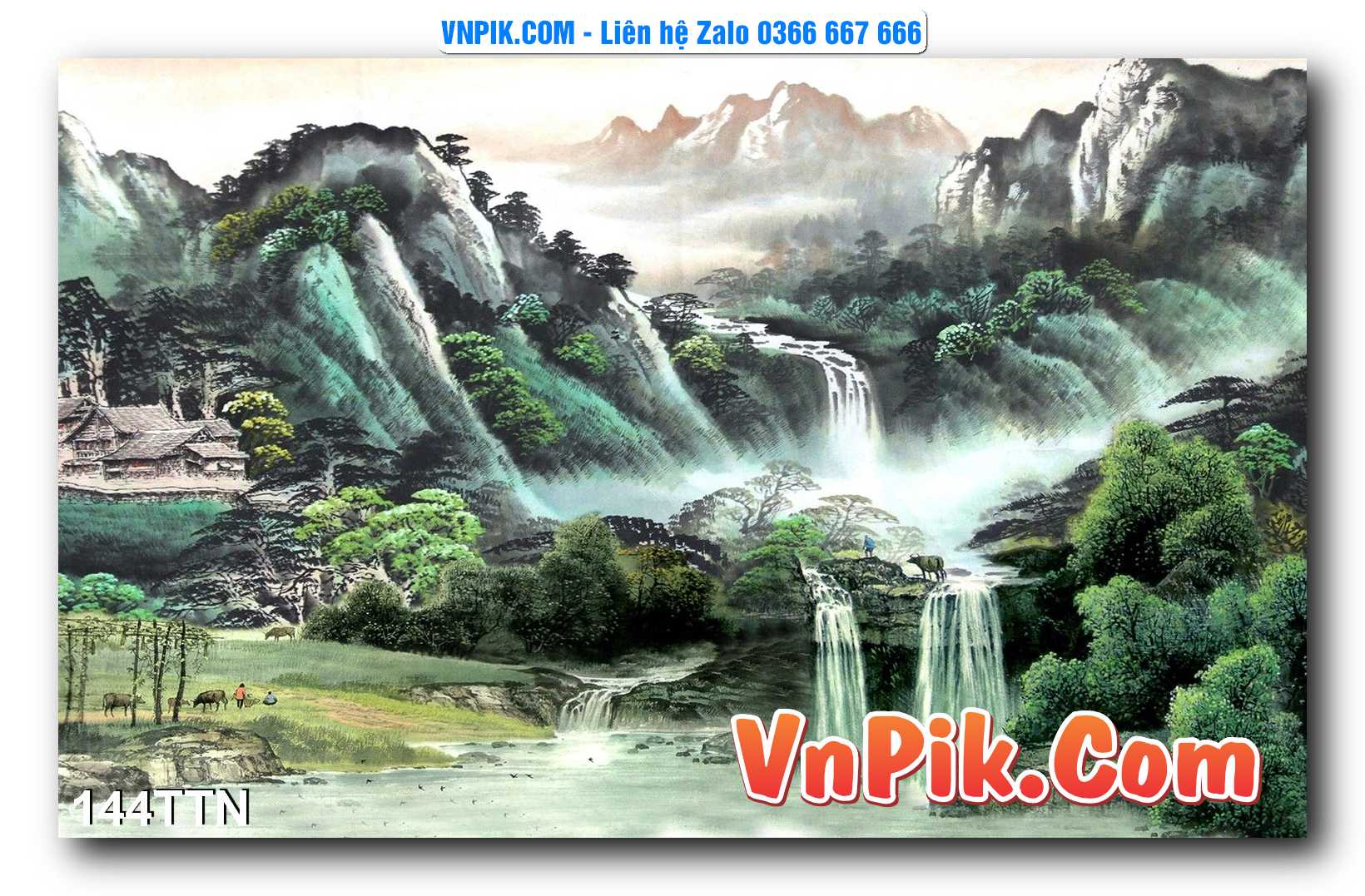 Tranh thác nước – Tranh phong thủy – Tranh treo tường mã 144TTN