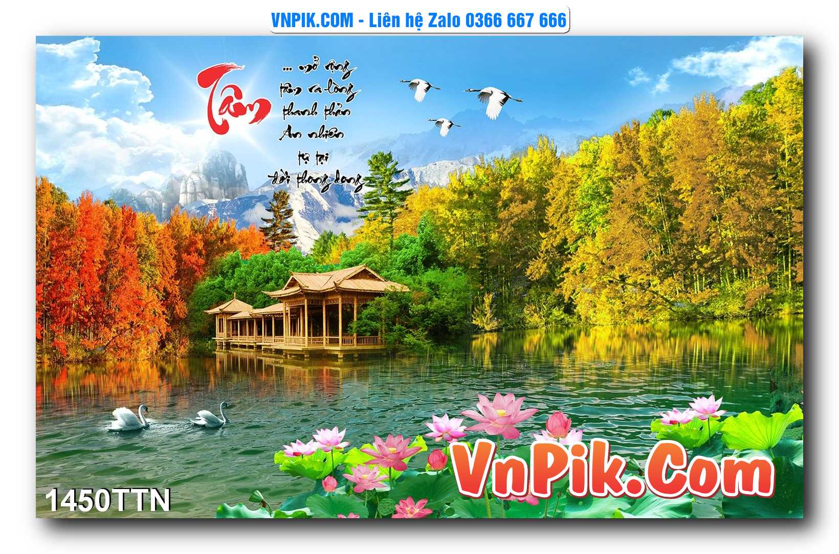 Tranh thác nước – Tranh phong thủy – Tranh treo tường mã 1450TTN