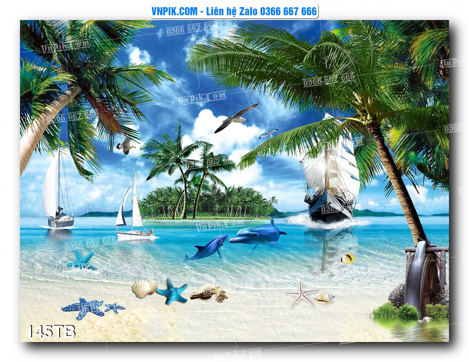 Tranh thuận buồm xuôi gió file PSD mẫu 145TB