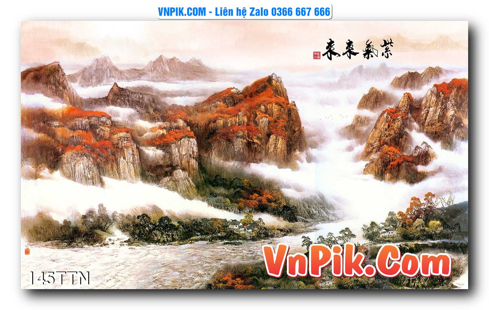 Tranh thác nước – Tranh phong thủy – Tranh treo tường mã 145TTN