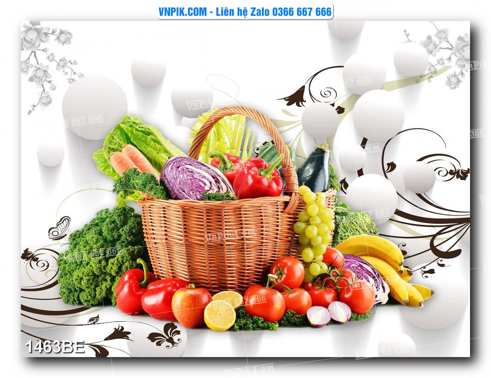 Tranh treo tường trang trí phòng bếp đẹp mã 1463BE
