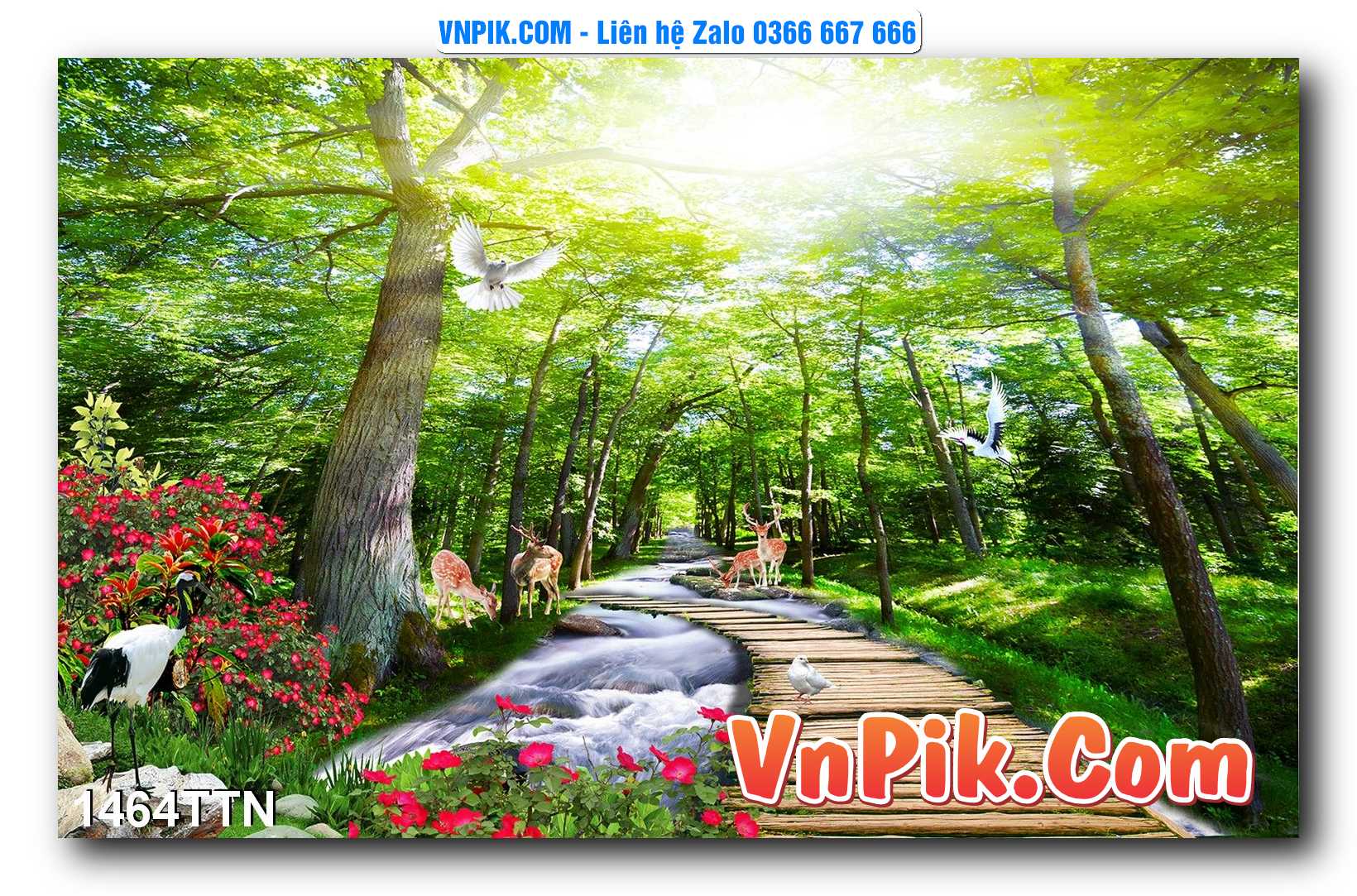 Tranh thác nước – Tranh phong thủy – Tranh treo tường mã 1464TTN
