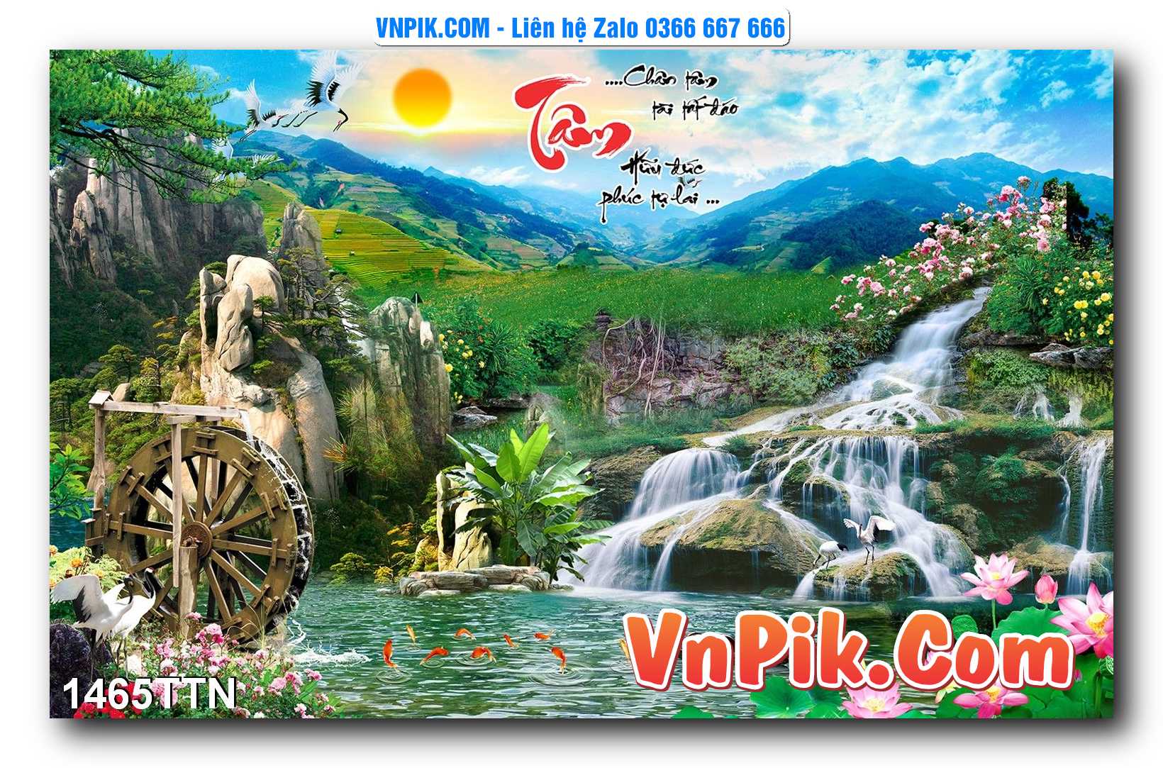 Tranh thác nước – Tranh phong thủy – Tranh treo tường mã 1465TTN
