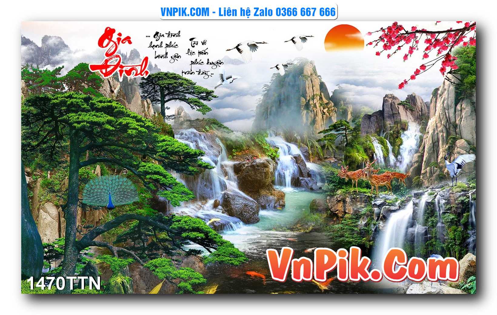 Tranh thác nước – Tranh phong thủy – Tranh treo tường mã 1470TTN