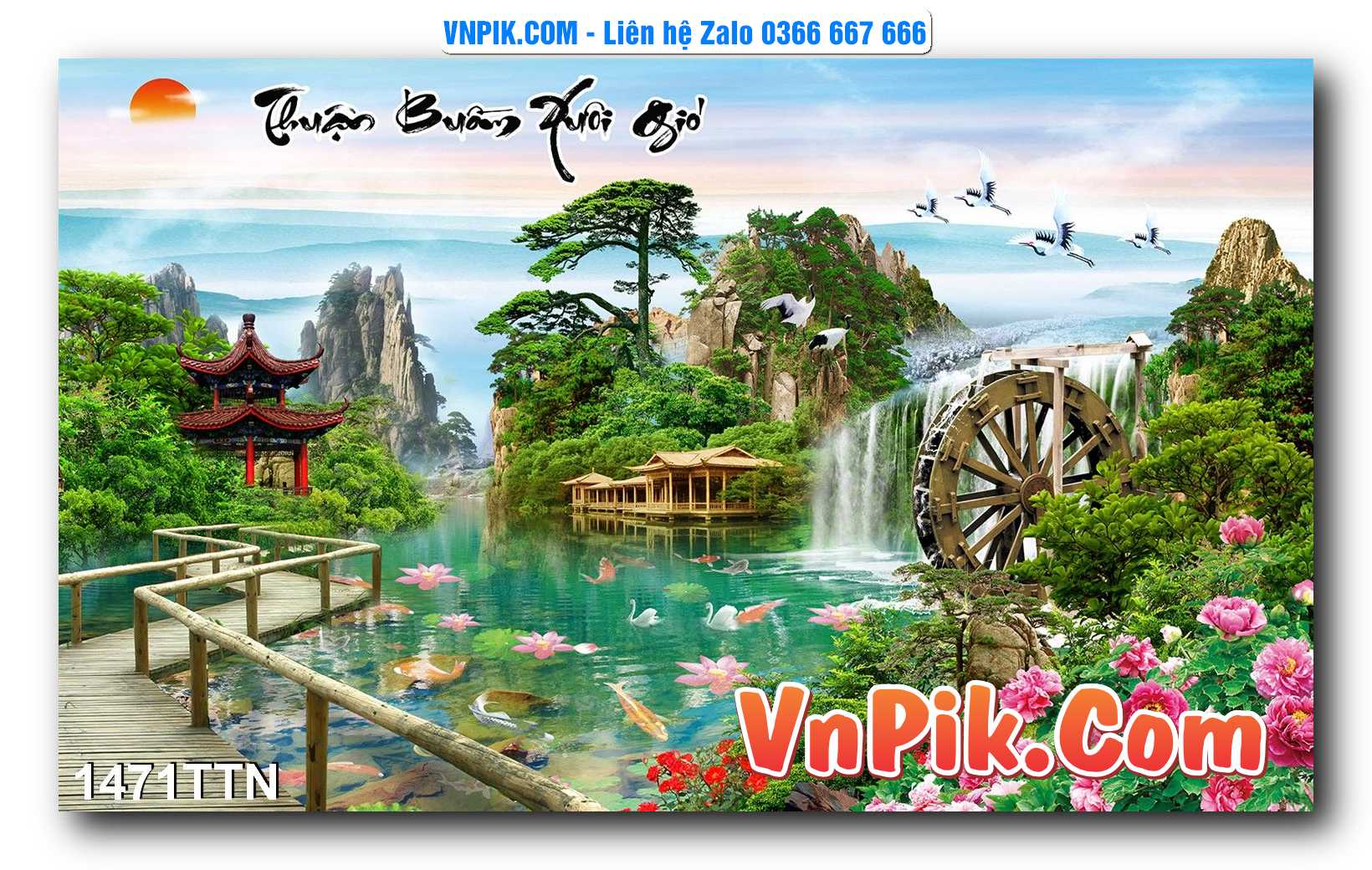 Tranh thác nước – Tranh phong thủy – Tranh treo tường mã 1471TTN
