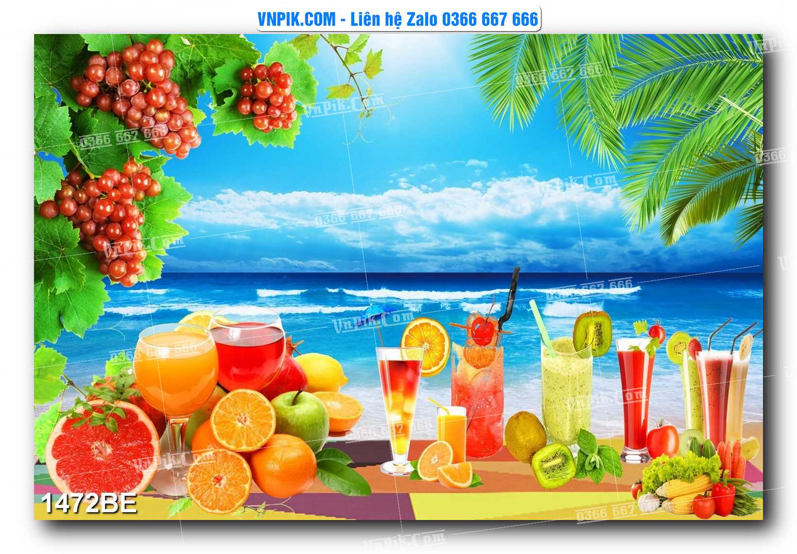 Tranh treo tường trang trí phòng bếp đẹp mã 1472BE