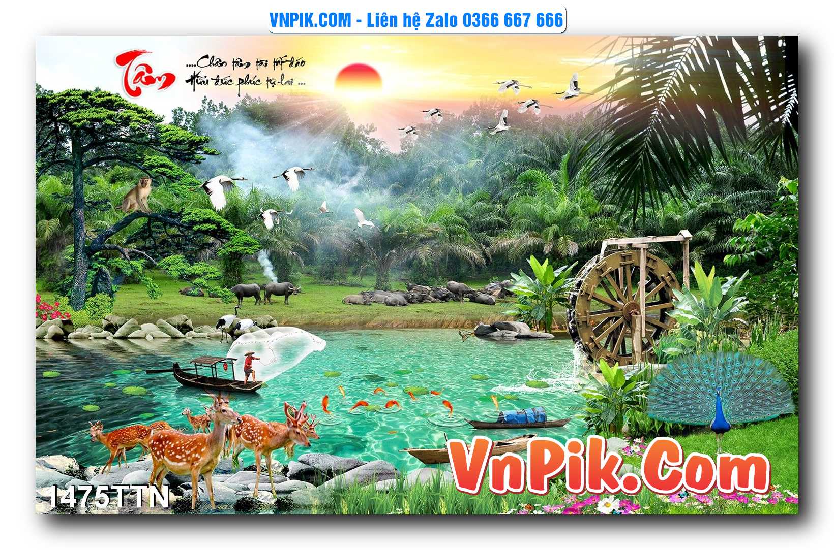 Tranh thác nước – Tranh phong thủy – Tranh treo tường mã 1475TTN