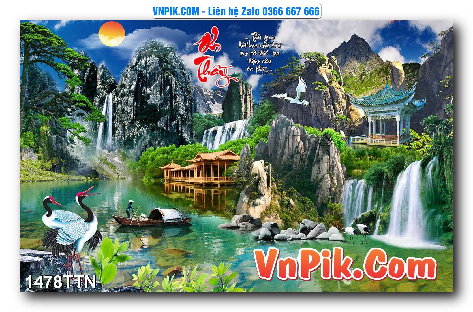 Tranh thác nước – Tranh phong thủy – Tranh treo tường mã 1478TTN