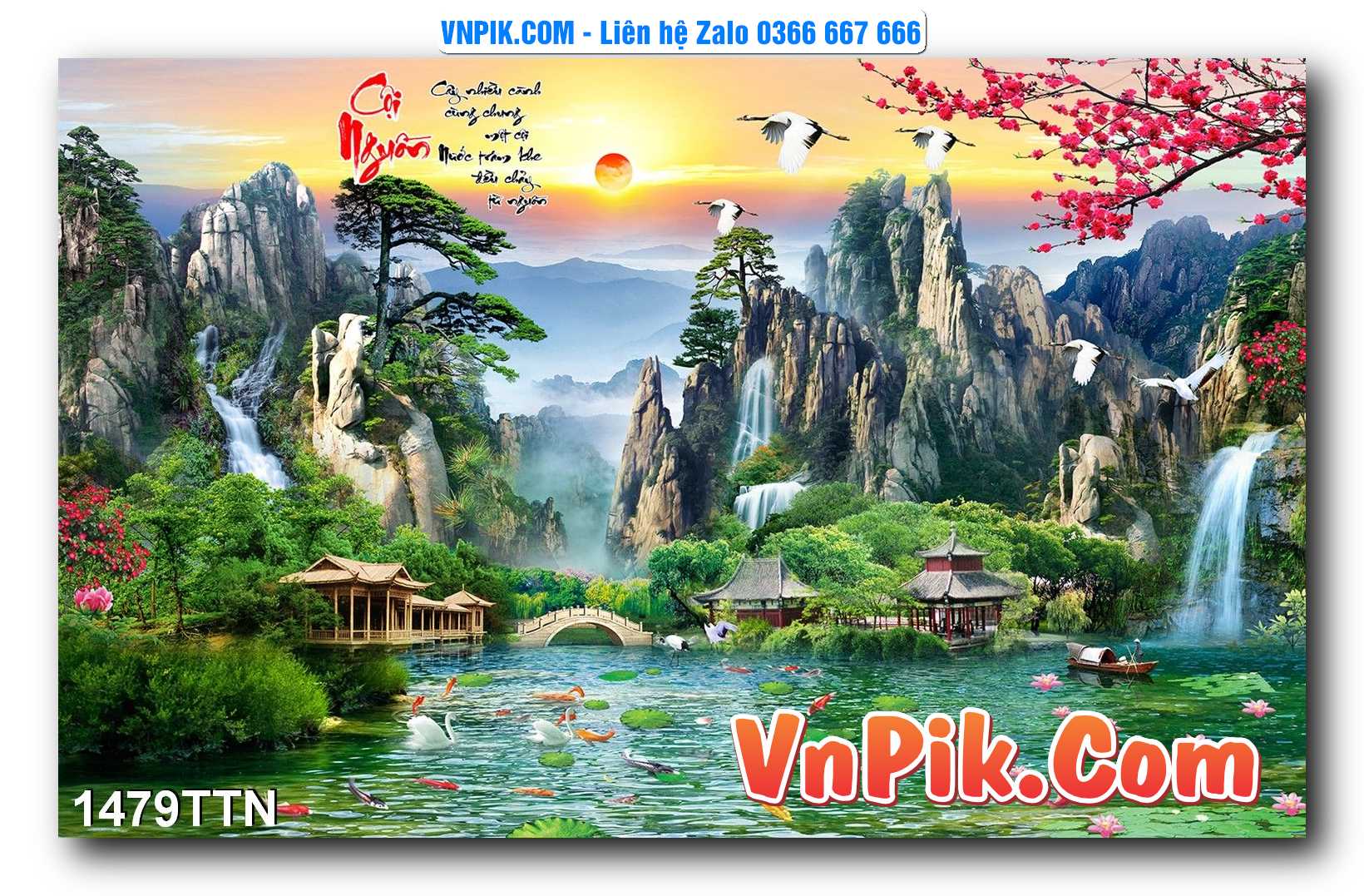 Tranh thác nước – Tranh phong thủy – Tranh treo tường mã 1479TTN