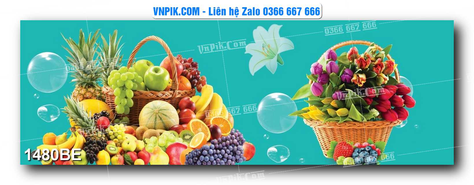 Tranh treo tường trang trí phòng bếp đẹp mã 1480BE