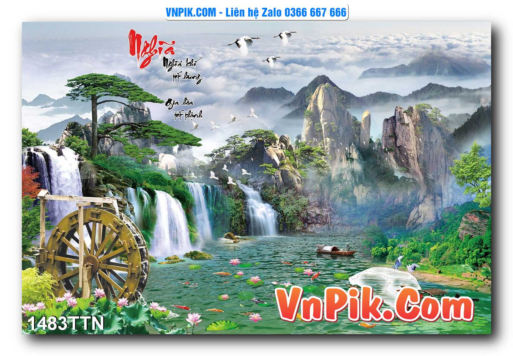 Tranh thác nước – Tranh phong thủy – Tranh treo tường mã 1483TTN