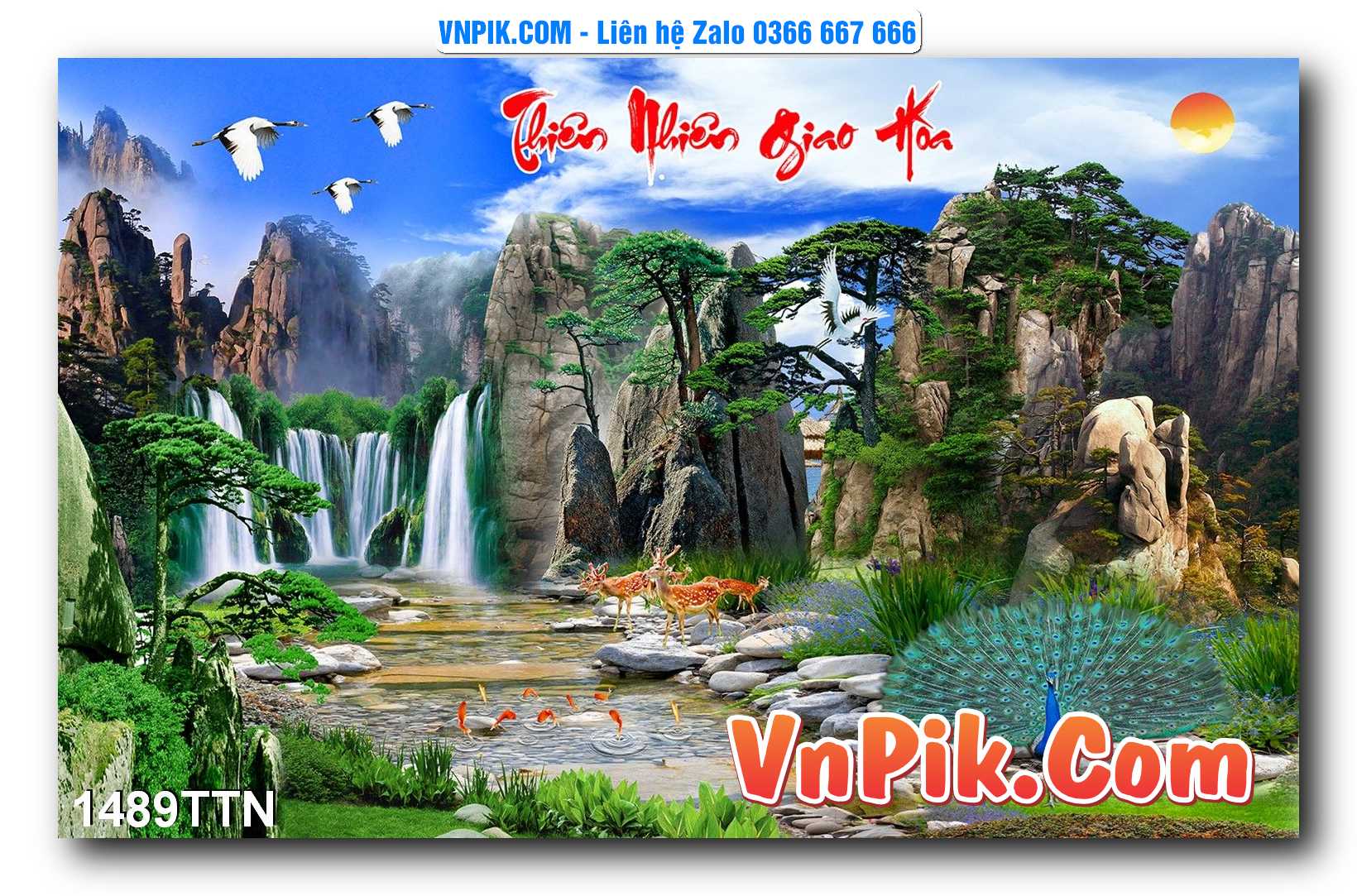 Tranh thác nước – Tranh phong thủy – Tranh treo tường mã 1489TTN
