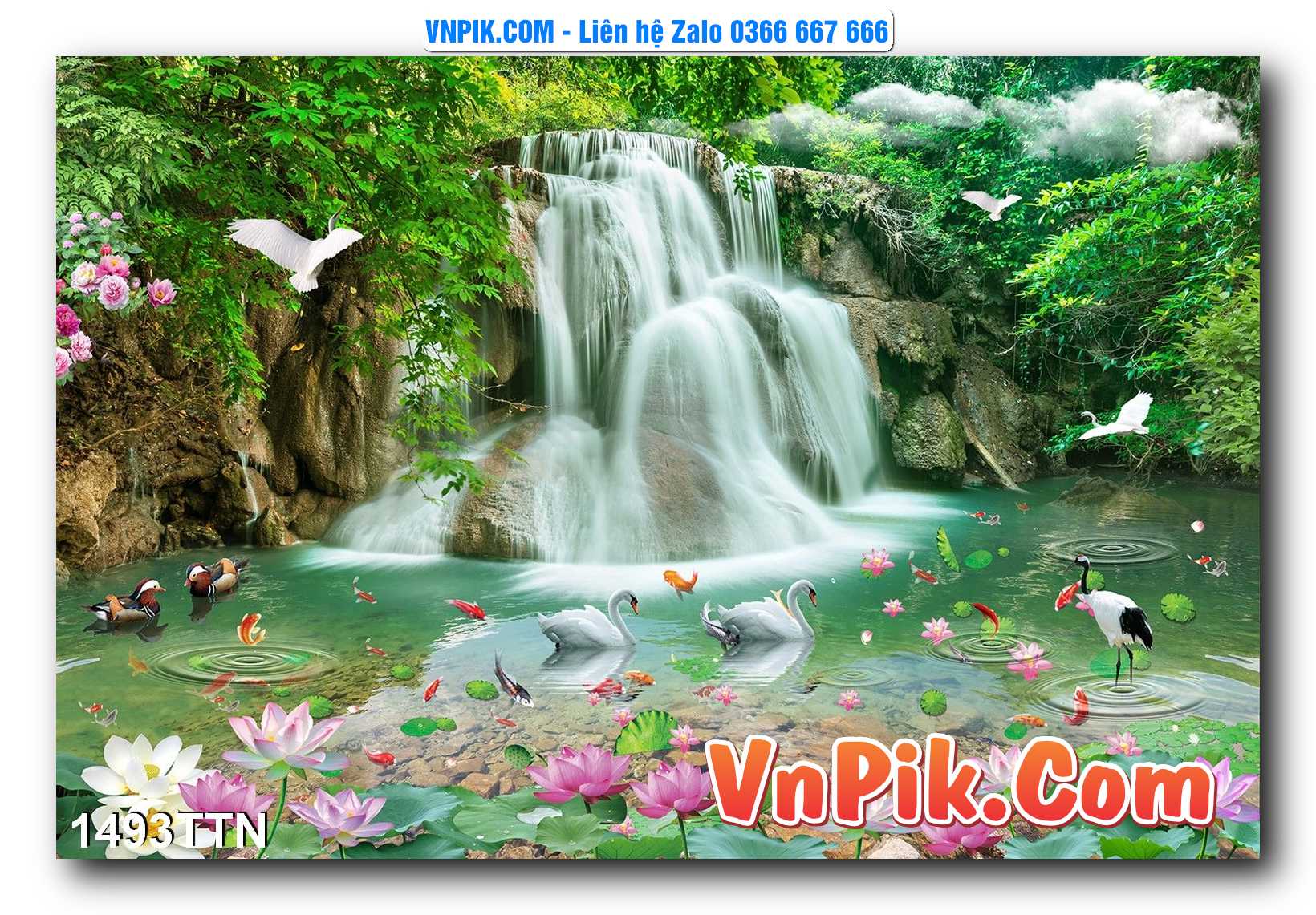 Tranh thác nước – Tranh phong thủy – Tranh treo tường mã 1493TTN
