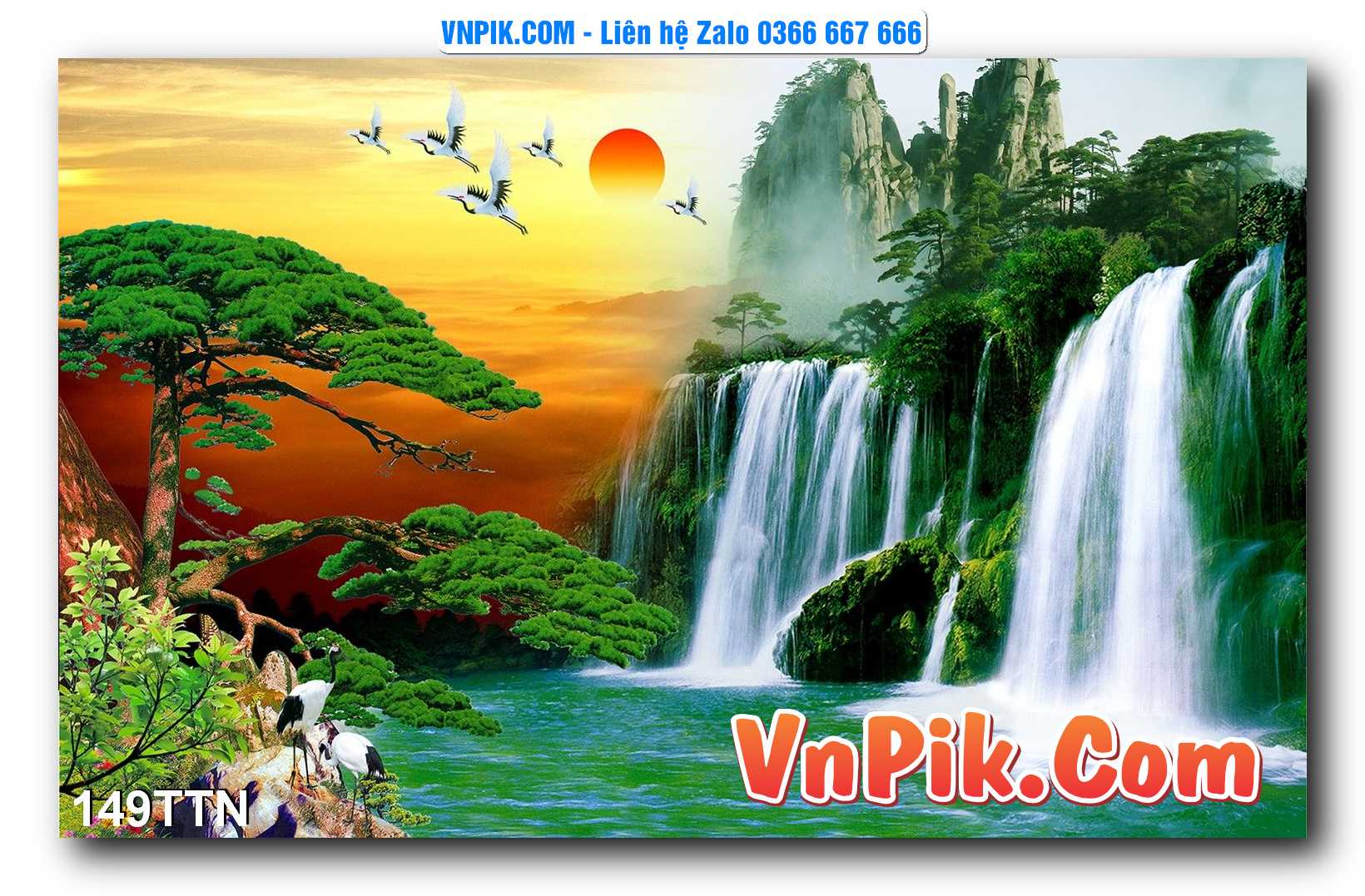 Tranh thác nước – Tranh phong thủy – Tranh treo tường mã 149TTN