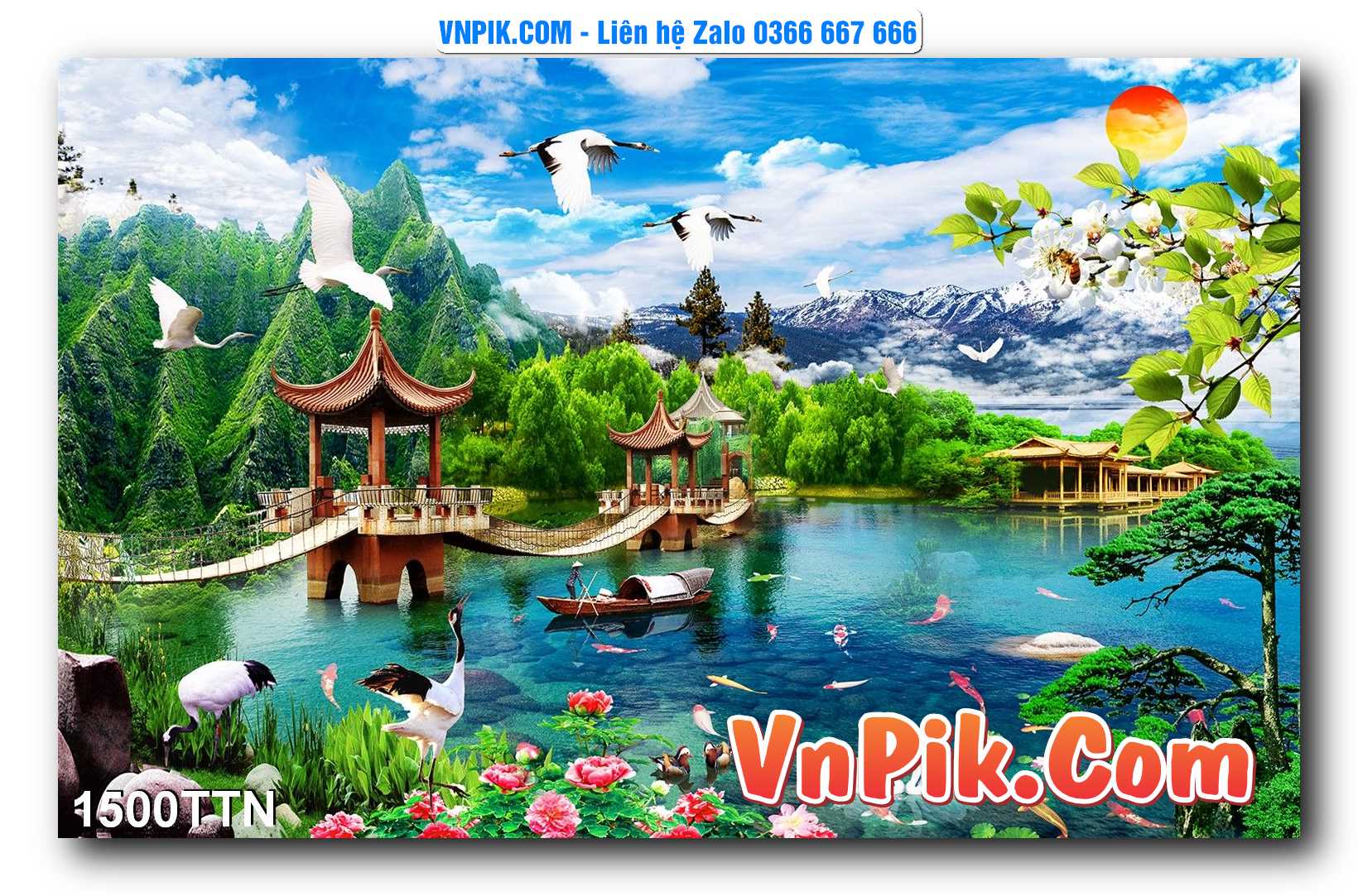 Tranh thác nước – Tranh phong thủy – Tranh treo tường mã 1500TTN
