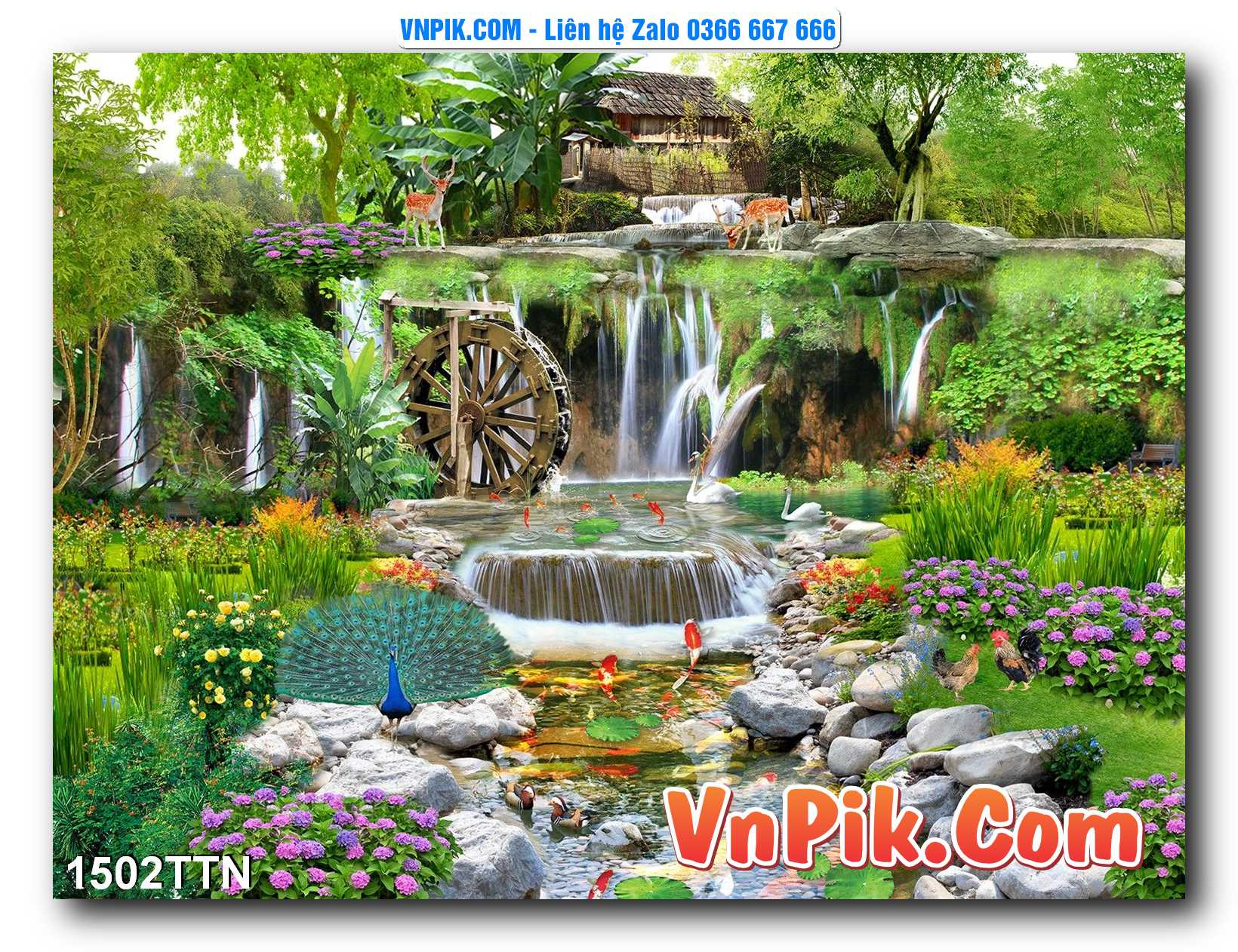 Tranh thác nước – Tranh phong thủy – Tranh treo tường mã 1502TTN