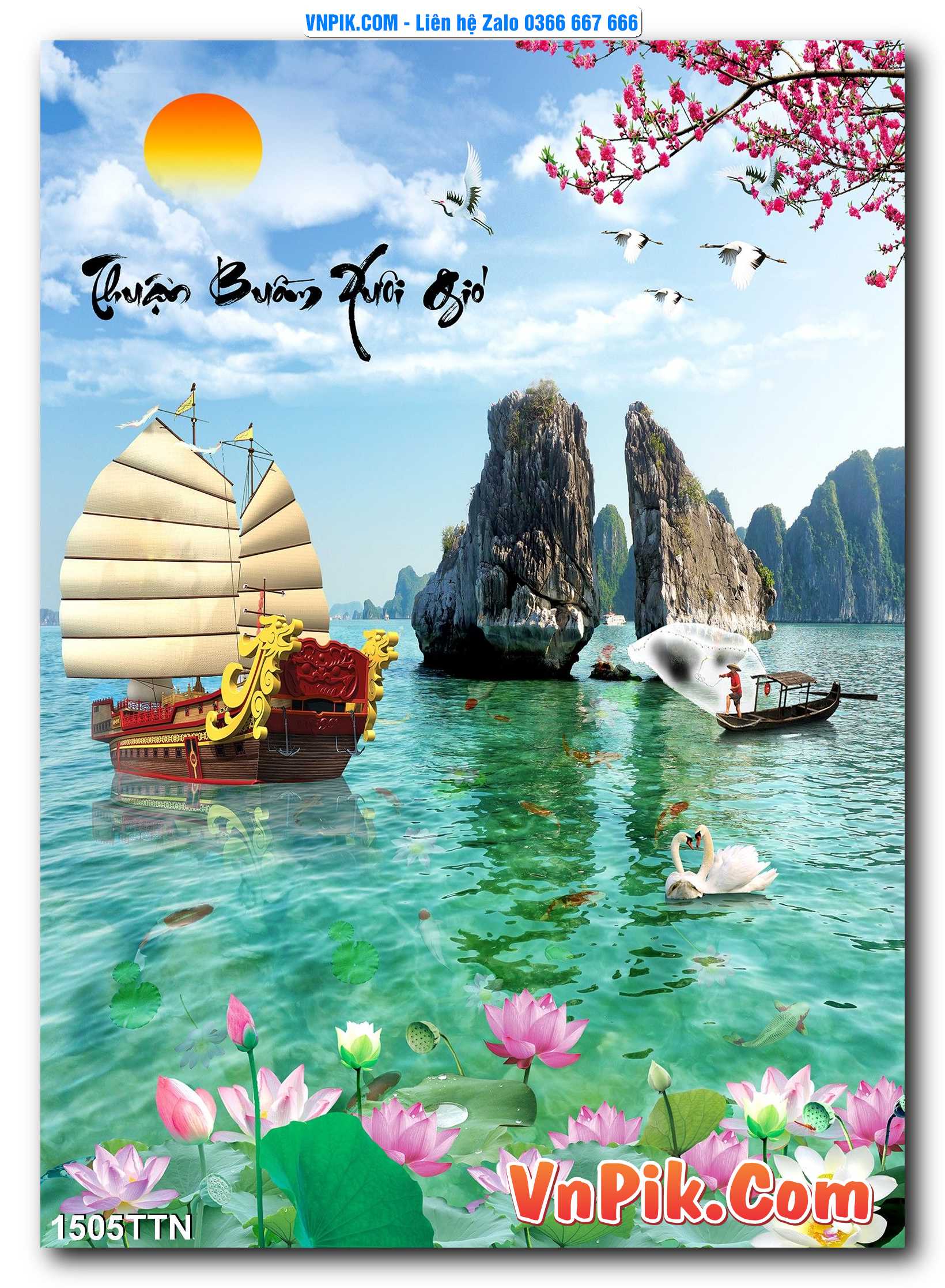 Tranh thác nước – Tranh phong thủy – Tranh treo tường mã 1505TTN