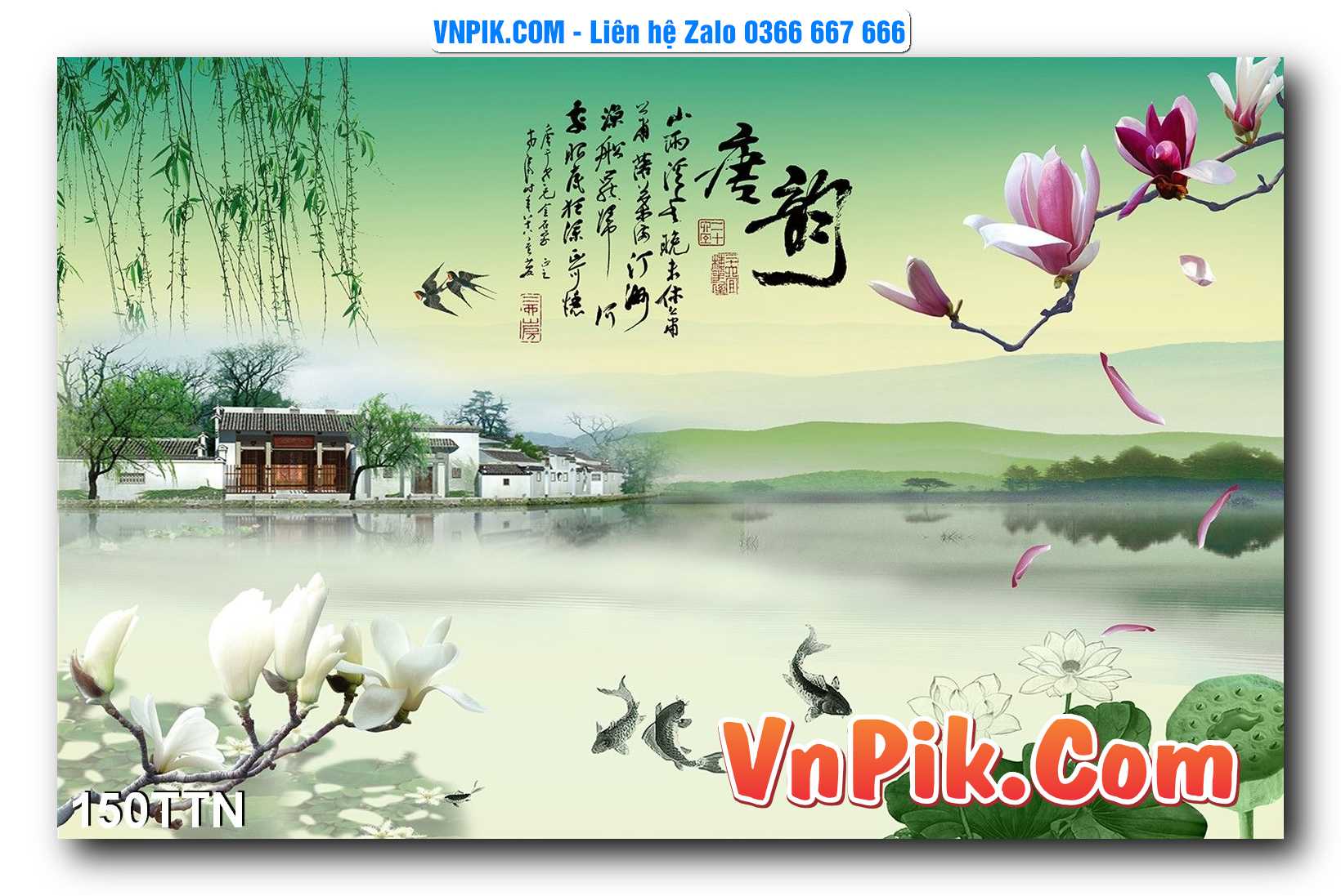 Tranh thác nước – Tranh phong thủy – Tranh treo tường mã 150TTN