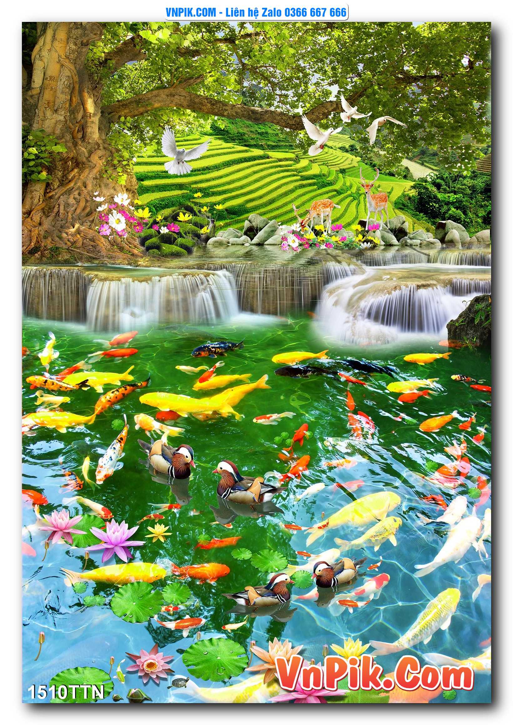 Tranh thác nước – Tranh phong thủy – Tranh treo tường mã 1510TTN